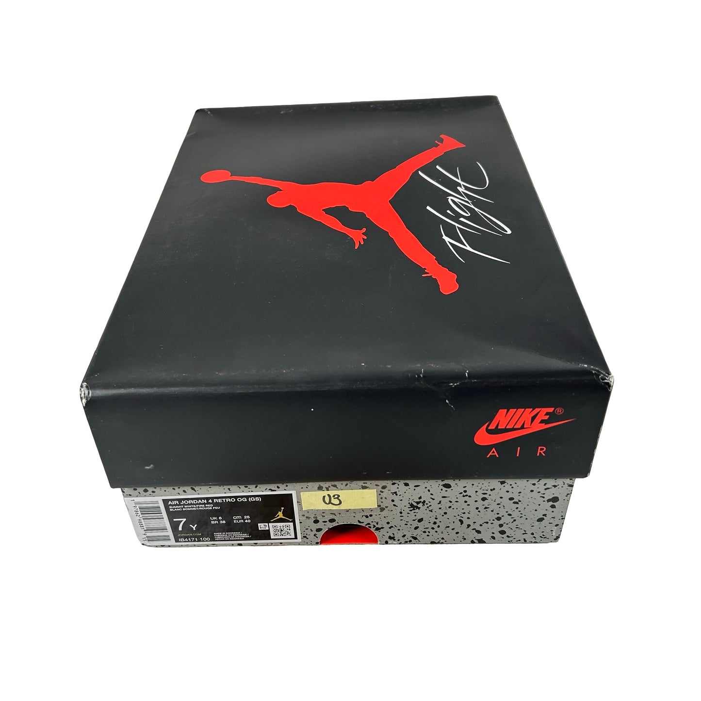 IB4171 100 Jordan 4 Retro White Cement (2025) (GS) [USED] - 7 Y (Used3)