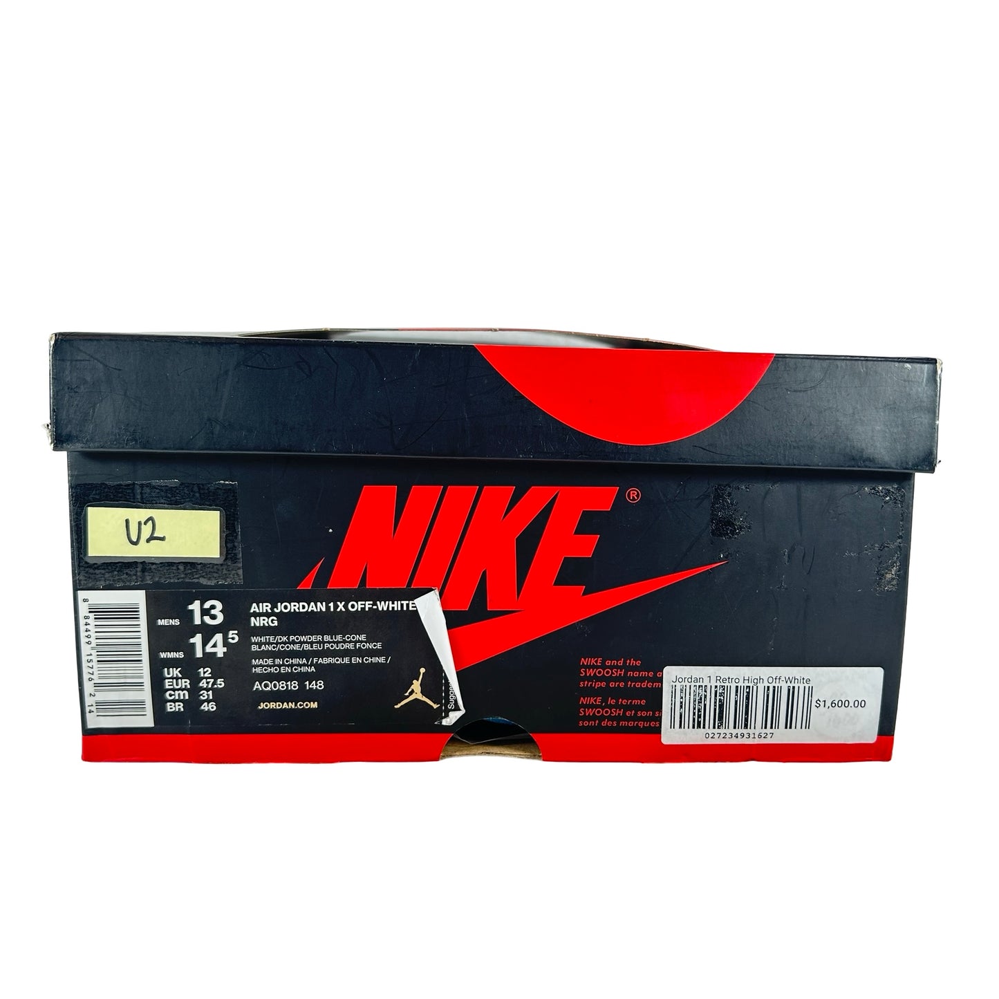 AQ0818 148 Jordan 1 Retro Alto Blanco roto UNC