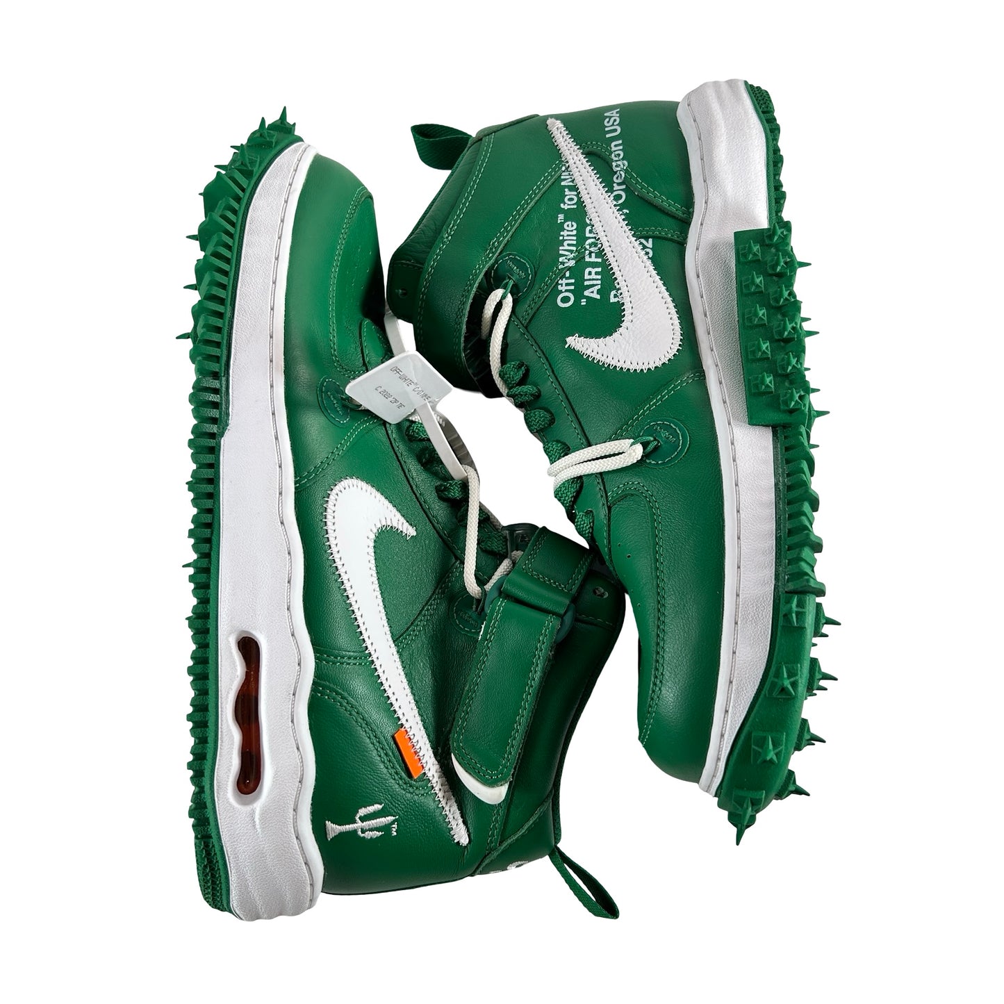 DR0500 300 Nike Air Force 1 Mid Off-White Pine Green [USED] - 12 M (Used) (No Box)