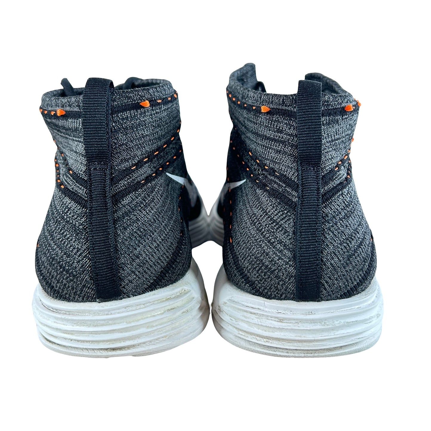 554969 081 Nike Lunar Flyknit Chukka Midnight Fog Total Orange [USED] - 12 M (Used)
