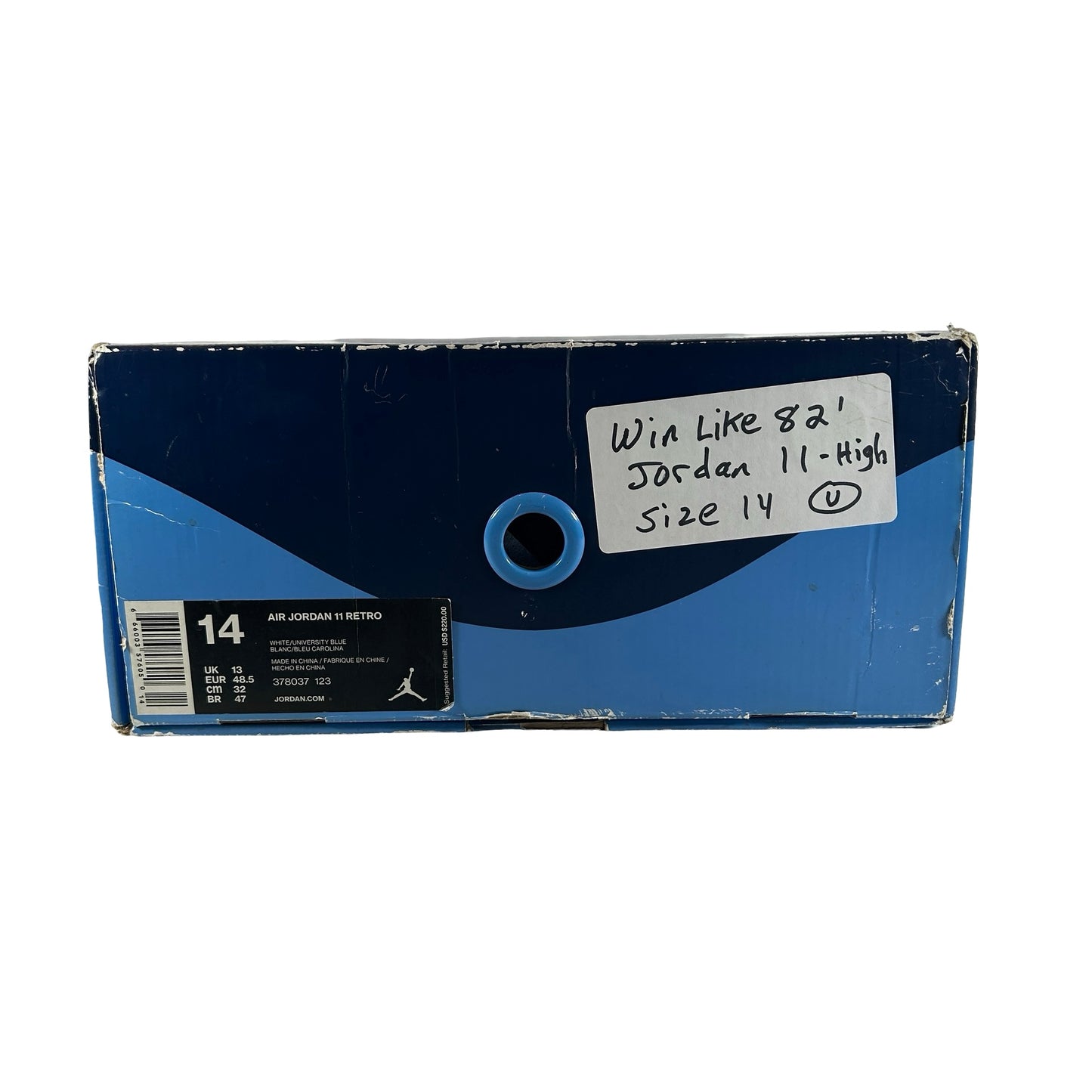 378037 123 Jordan 11 Retro UNC Win Like 82 [USED] - 14 M (Used)