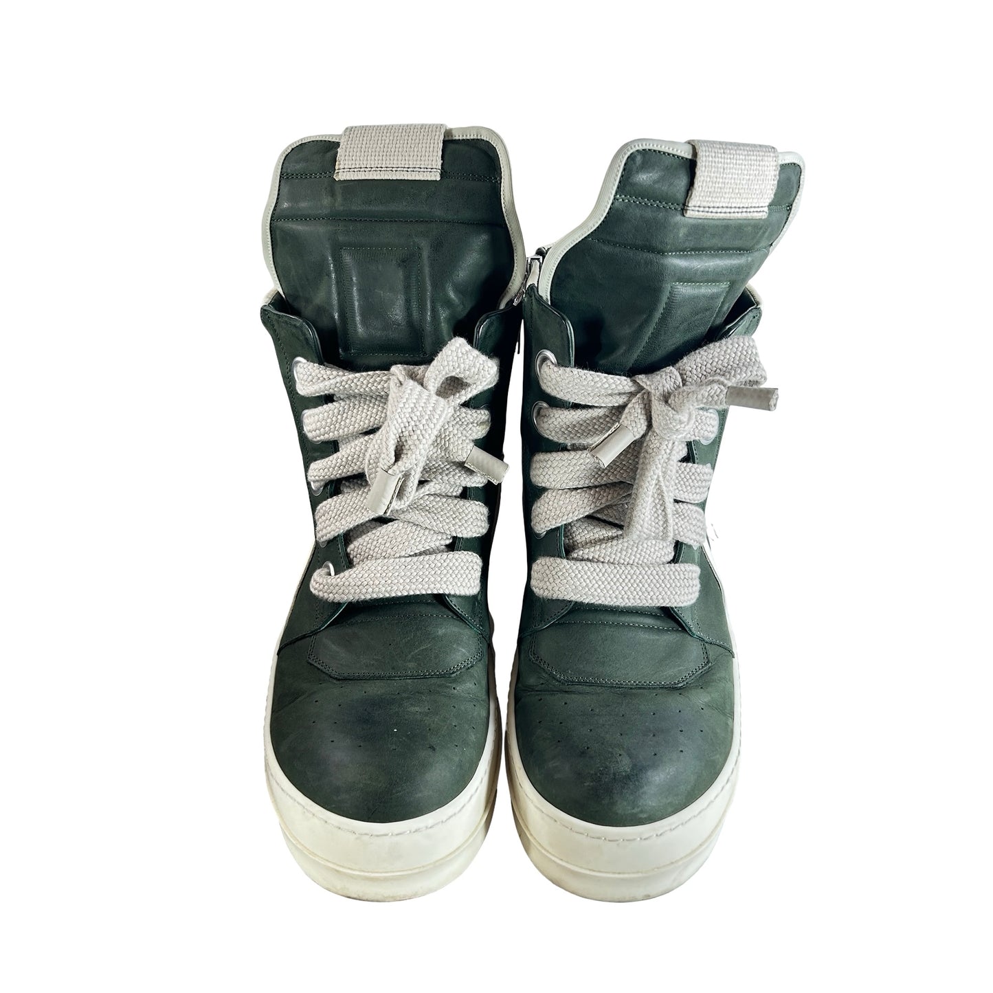 RR01C4898 LWNW2 5511 Rick Owens Geobasket Moss Milk - EU 45 (Used)
