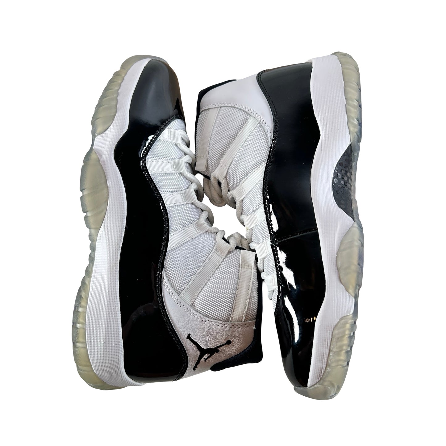 378037 100 Jordan 11 Concord - 9.5 M (Yellowing Soles) (Glue Stain)