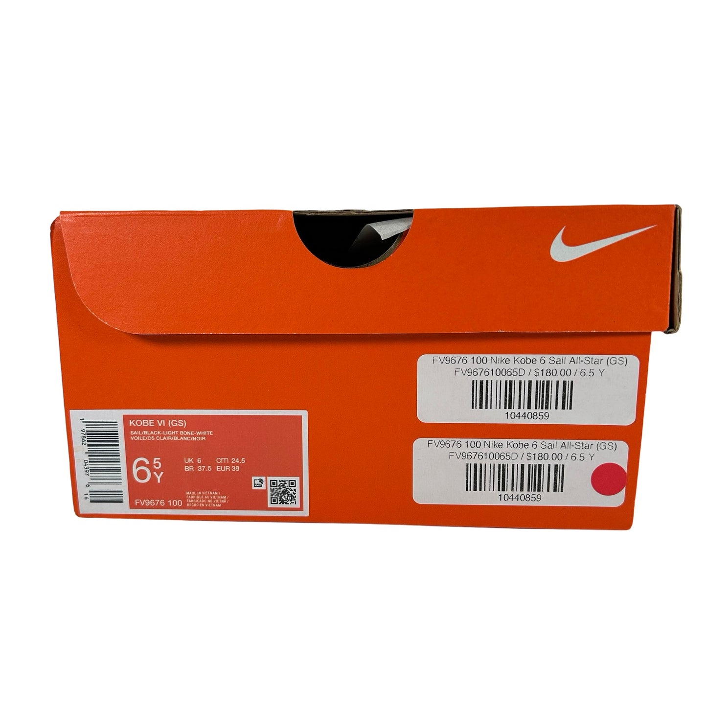 FV9676 100 Nike Kobe 6 Sail All-Star (GS) [USED] - 6.5 Y (Used)