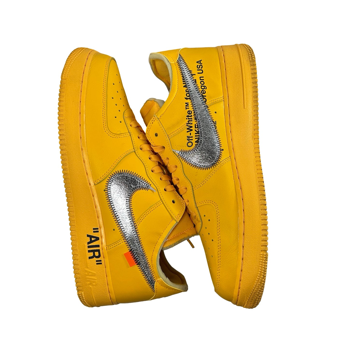 DD1876 700 Nike Air Force 1 Low Off-White ICA University Gold [USED] - 12 M (Used)
