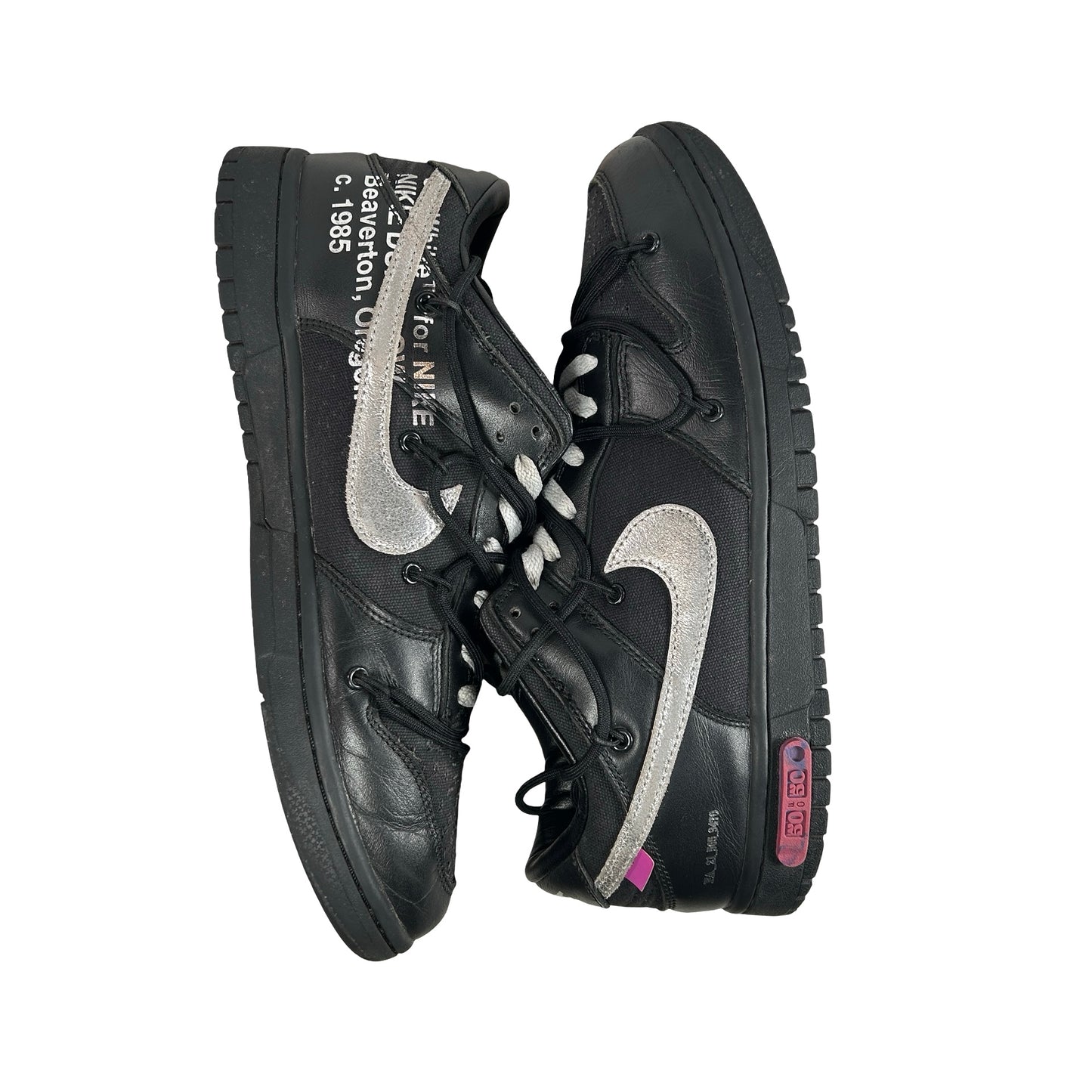 DM1602 001 Nike Dunk Low Off-White Lot 50 [USED] - 12 M (Used) (No Box)