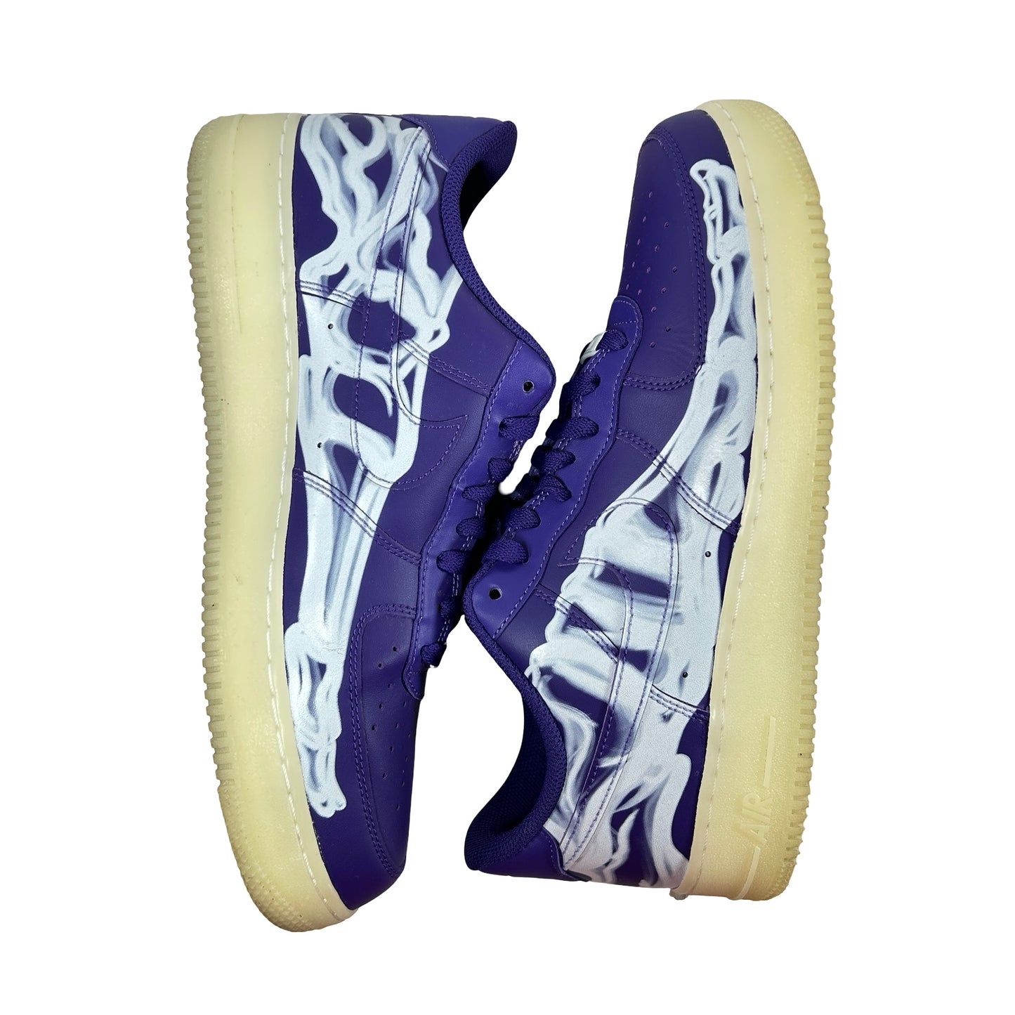 CU8067 500 Nike Air Force 1 Low '07 QS Purple Skeleton Halloween [USED] - 11.5 M (Used)