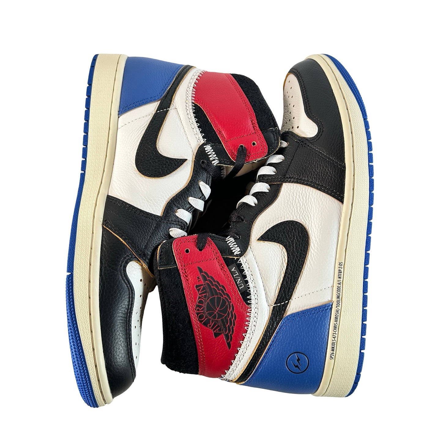 IO7847 002 Jordan 1 Retro High OG SP Fragment x Union LA Varsity Red Sport Royal [USED] - 11 M (Used)