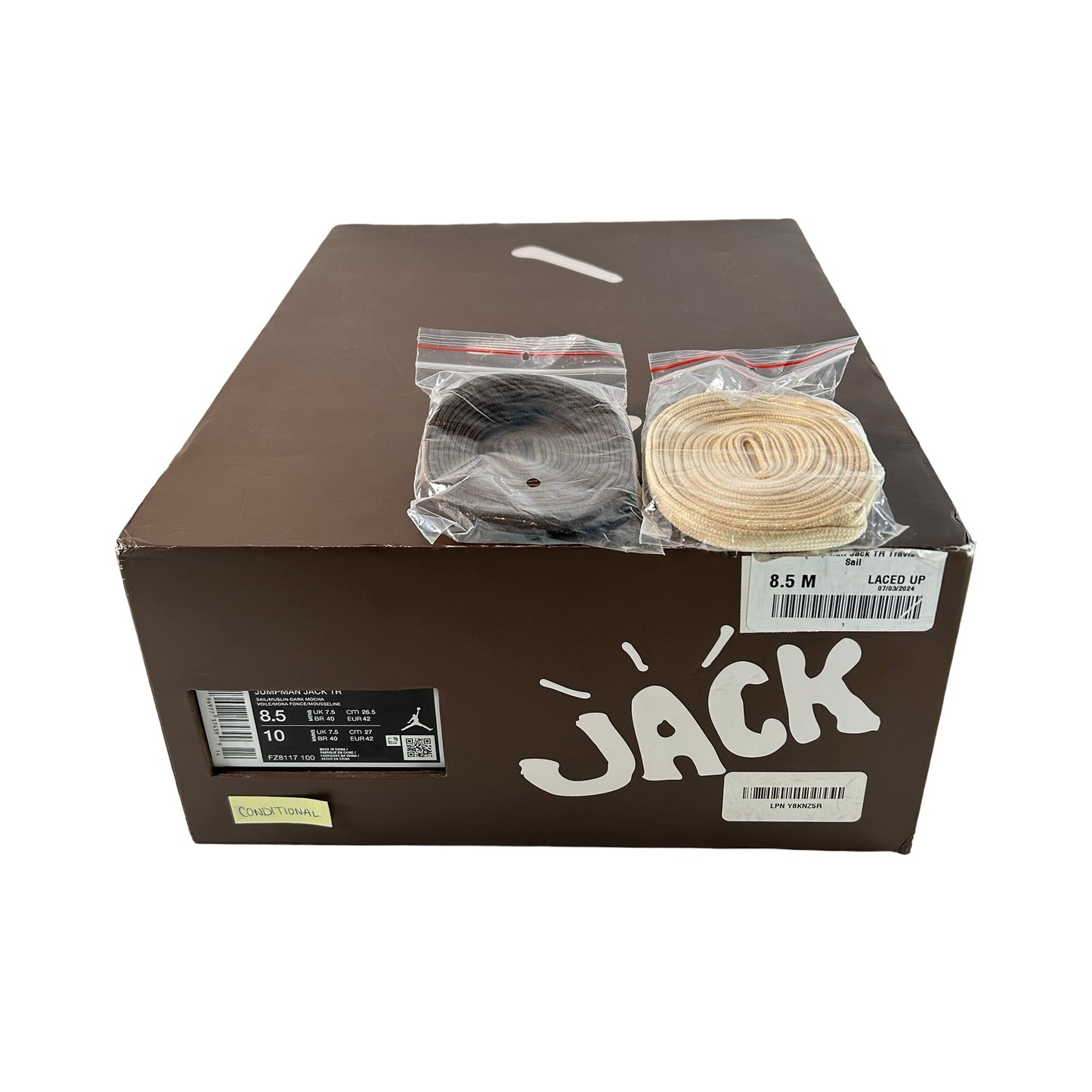 FZ8117 100 Jordan Jumpman Jack TR Travis Scott Sail [CONDITIONAL] - 8.5 M (No Bag) (Damaged Box)