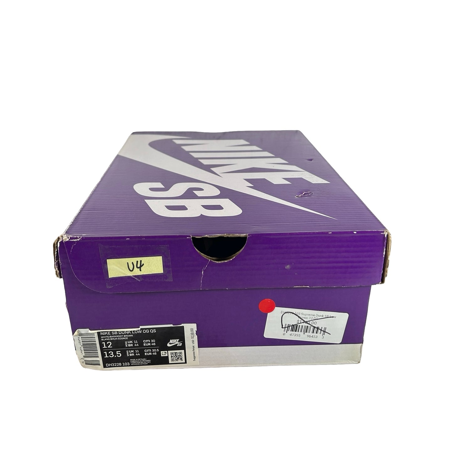 DH3228 103 Supreme Dunk SB Low Brown [USED] - 12 M (Used4)