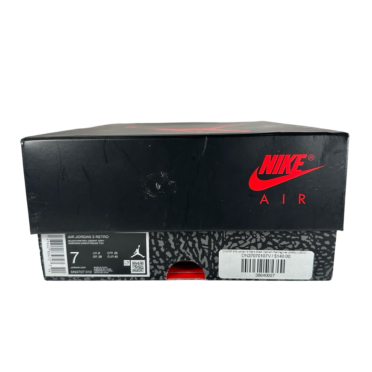 DN3707 010 Jordan 3 Retro Black Cement Reimagined (2024) [USED] - 7 (Used)