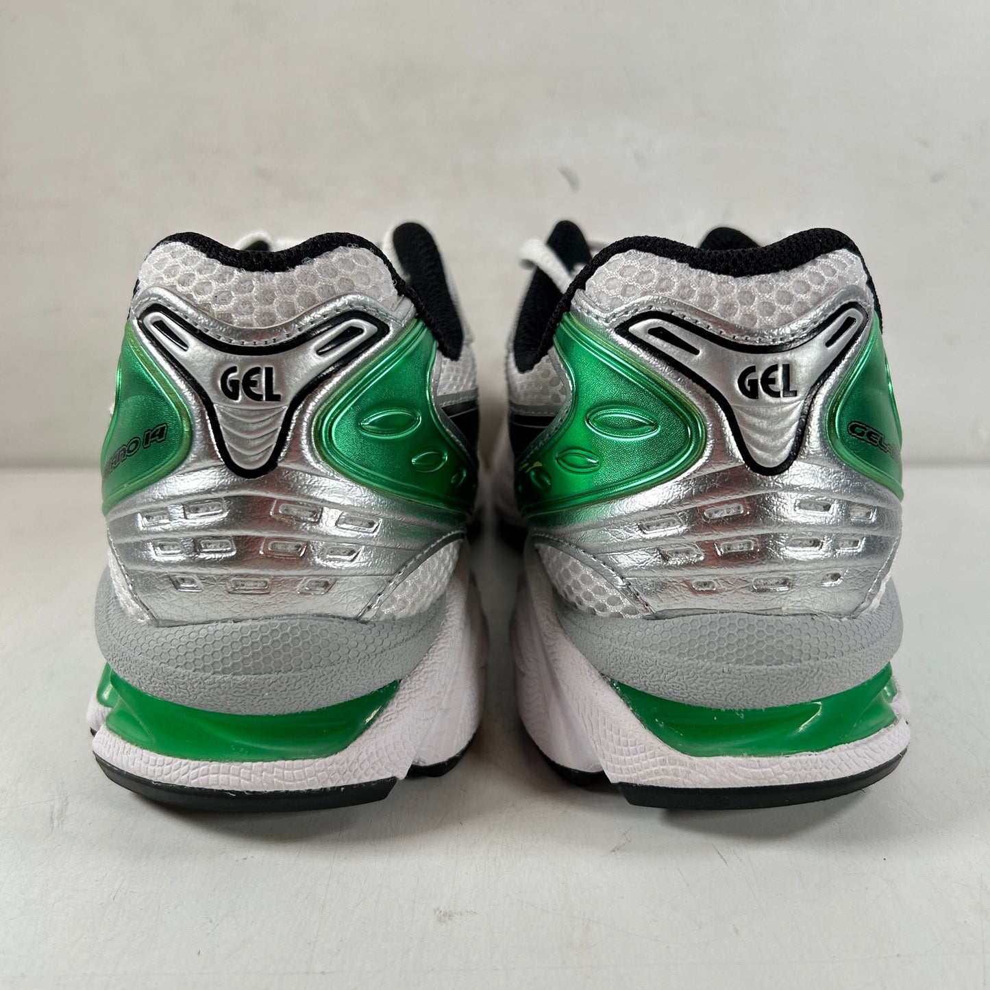 1201A019 110 ASICS Gel-Kayano 14 White Malachite Green [USED] - 7.5 M (Used)