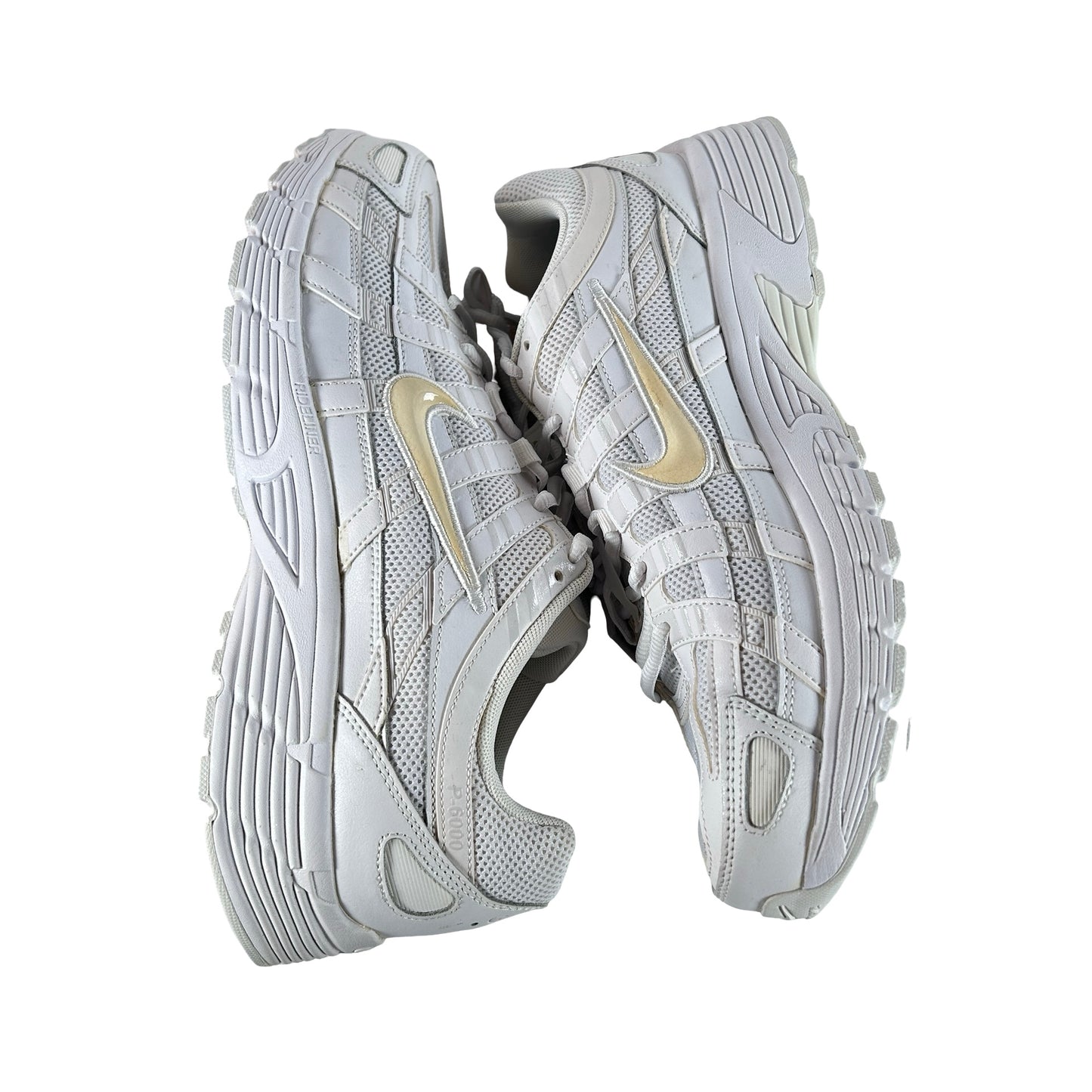 BV1021 102 Nike P-6000 Triple White (Women's) [YELLOWING] - 14 W (Yellowing)