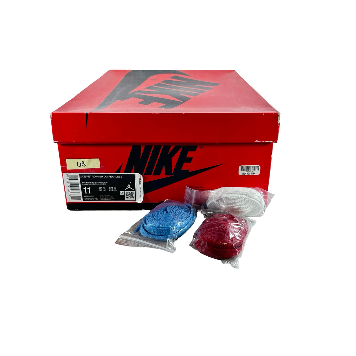 CK5666 100 Jordan 1 Retro High Fearless UNC Chicago [USED] - 11 M (Used3)