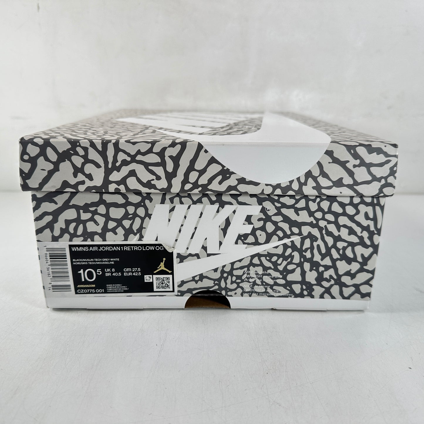 CZ0775 001 Jordan 1 Retro Low OG Black Cement (Women's) [USED] - 10.5 W (Used)