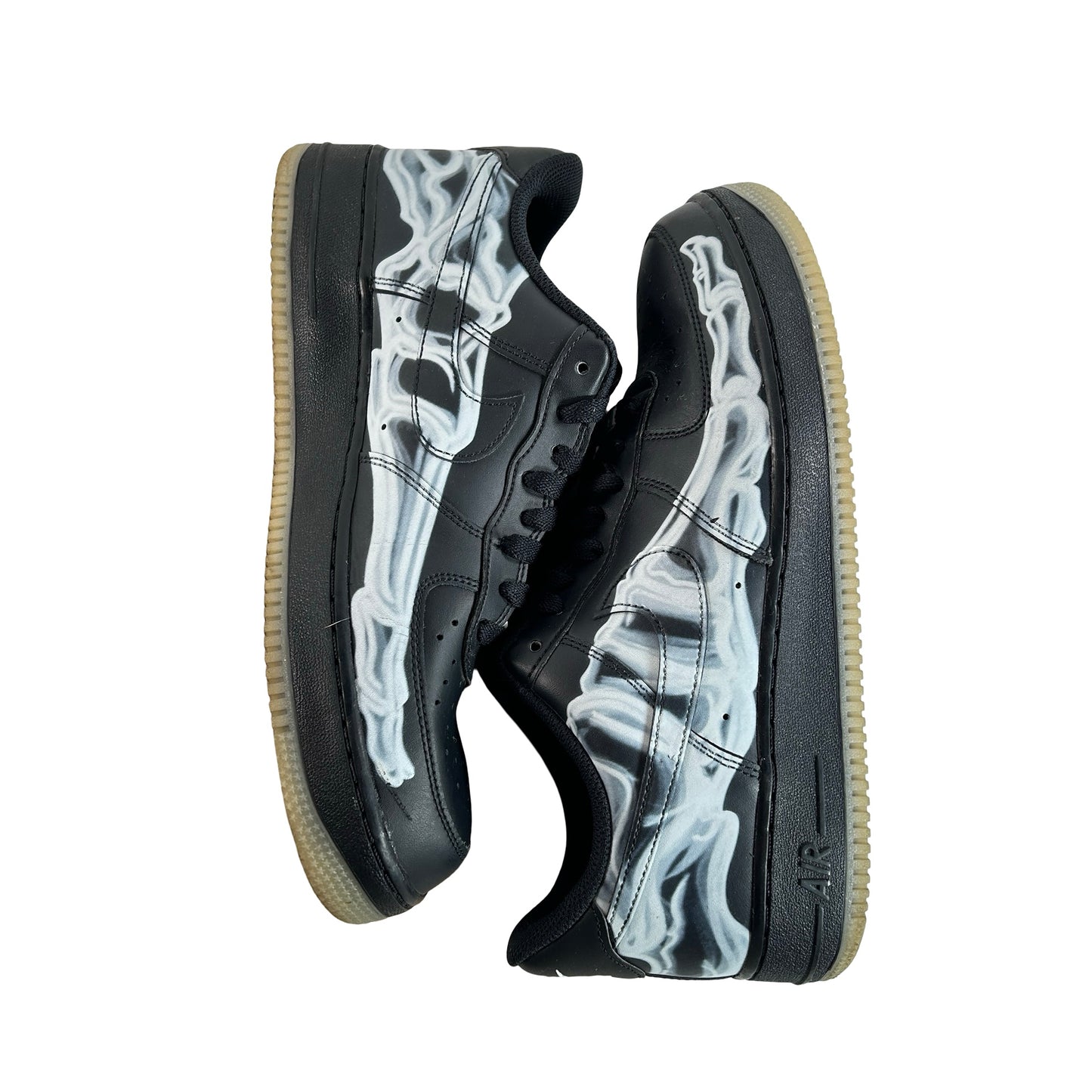 BQ7541 001 Nike Air Force 1 Low Black Skeleton Halloween (2019) [USED] - 10.5 M (Used) (Replace Box)