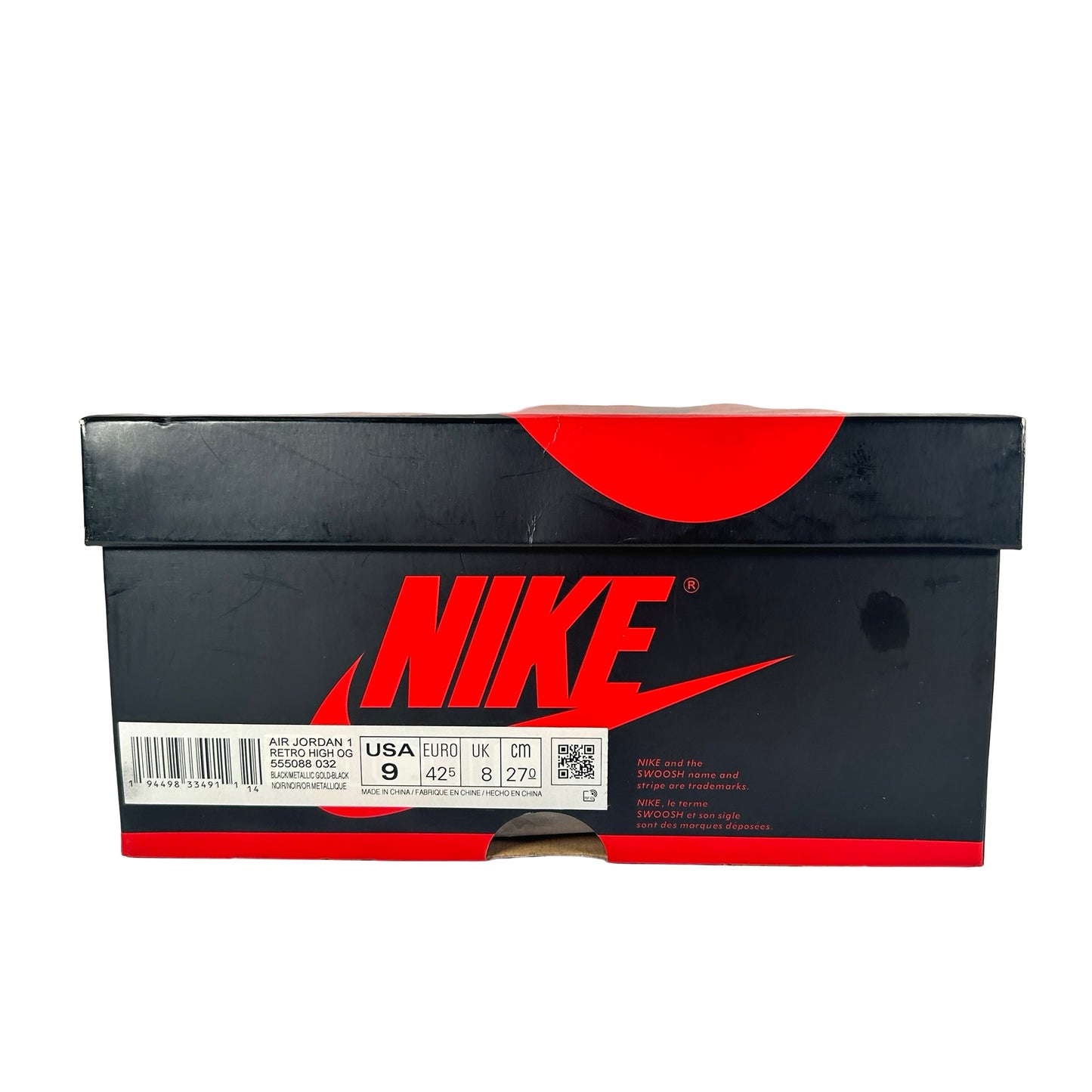 555088 032 Jordan 1 Black/Gold [USED] - 9 M (Used)