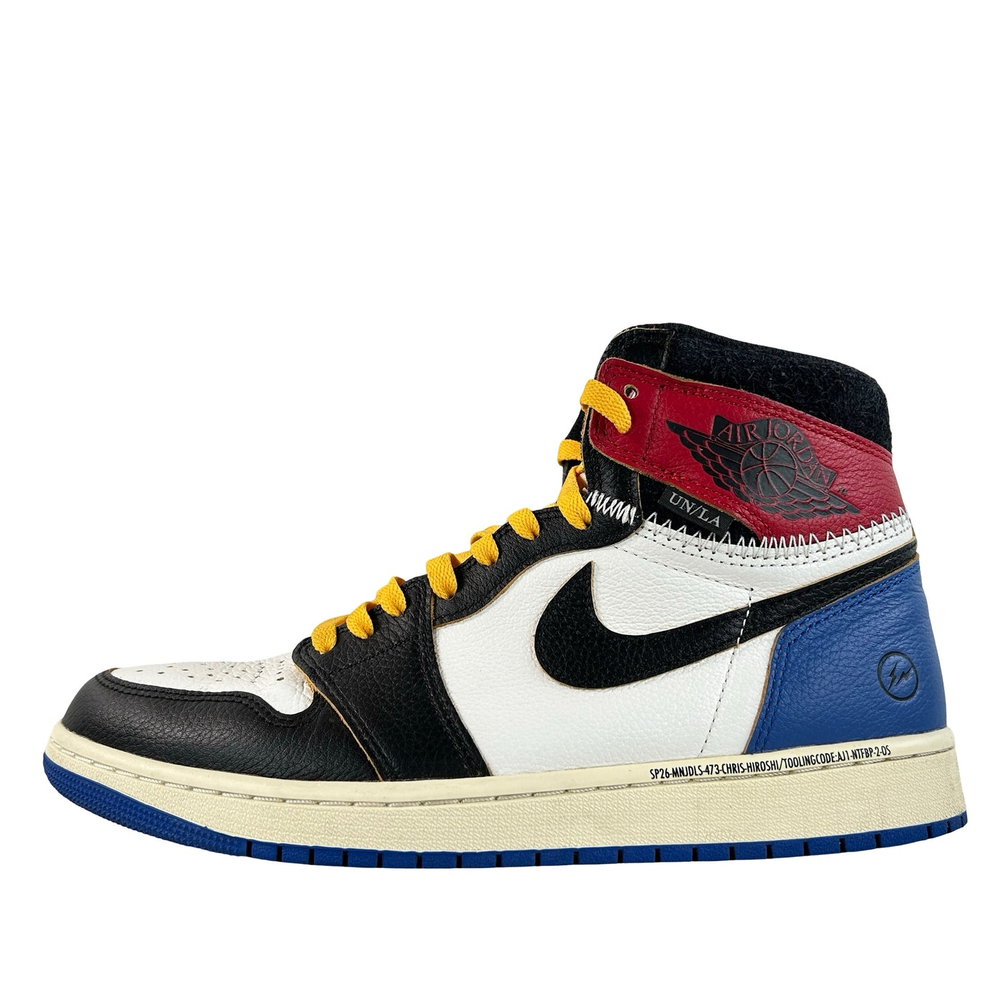 IO7847 002 Jordan 1 Retro High OG SP Fragment x Union LA Varsity Red Sport Royal [USED] - 10 M (Used)