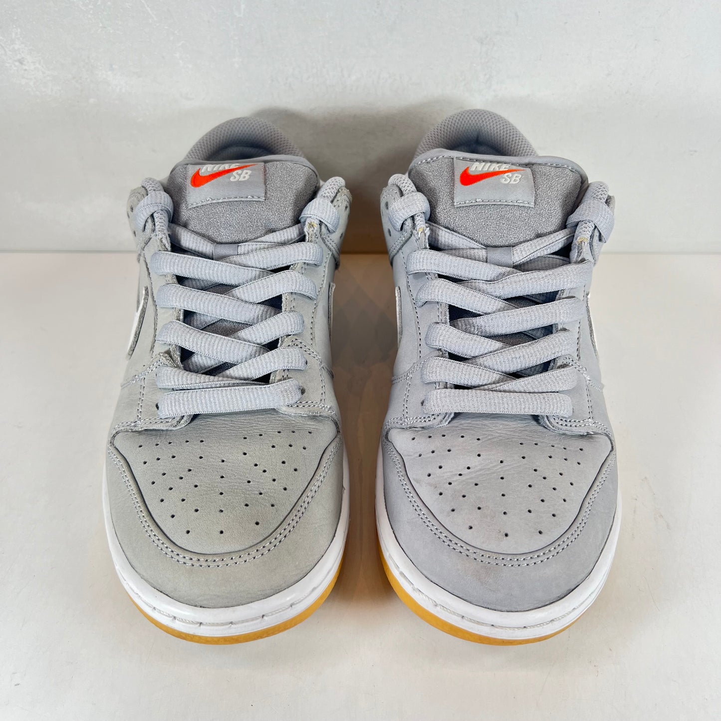 DV5464 001 Nike SB Dunk Low Pro ISO Orange Label Wolf Grey Gum [USED] - 9 M (Used)