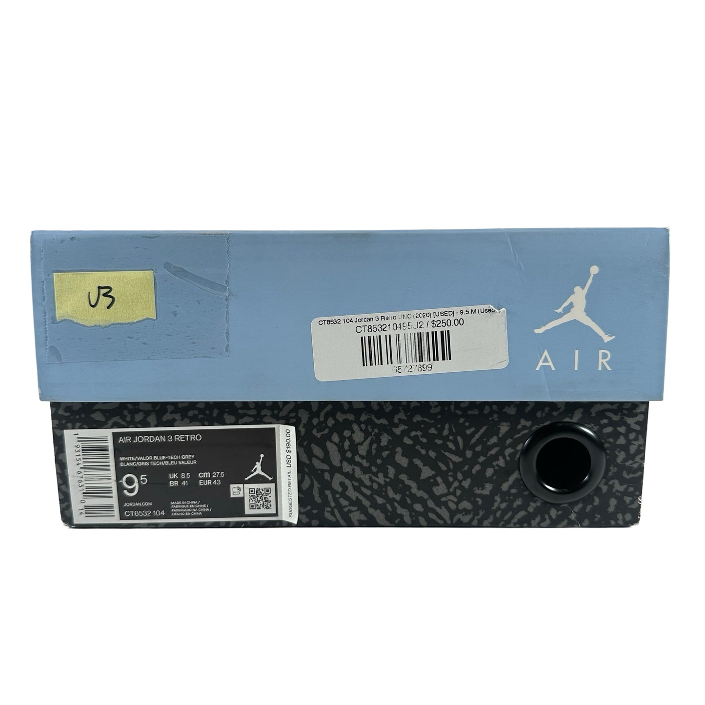 CT8532 104 Jordan 3 Retro UNC (2020) [USED] - 9.5 M (Used3)