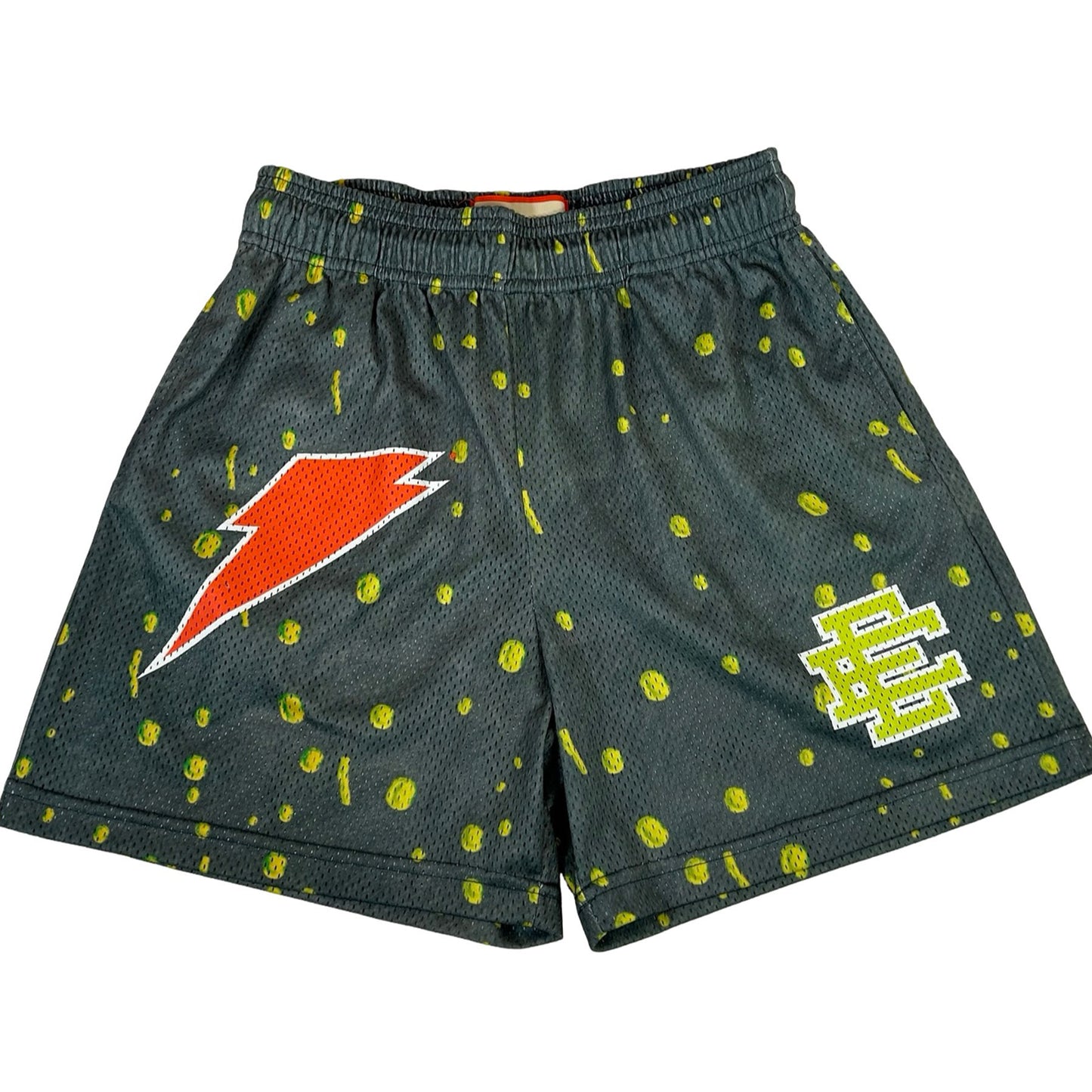 Eric Emanuel EE Gatorade Mesh Shorts Grey Lime Yellow [USED] - M (Used)