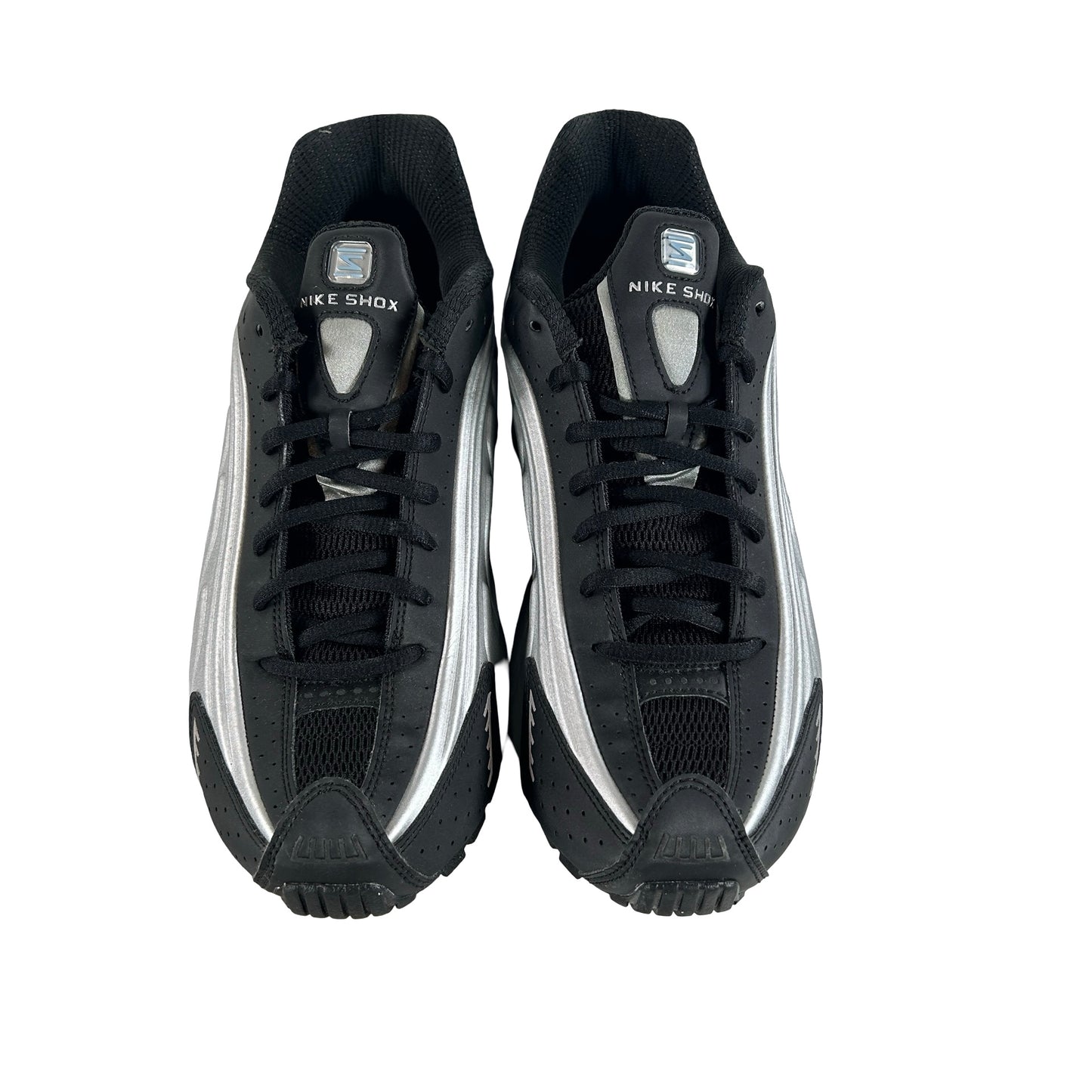 HQ1988 004 Nike Shox R4 Metallic Silver Black Psychic Blue [USED] - 9 M (Used) (No Box)