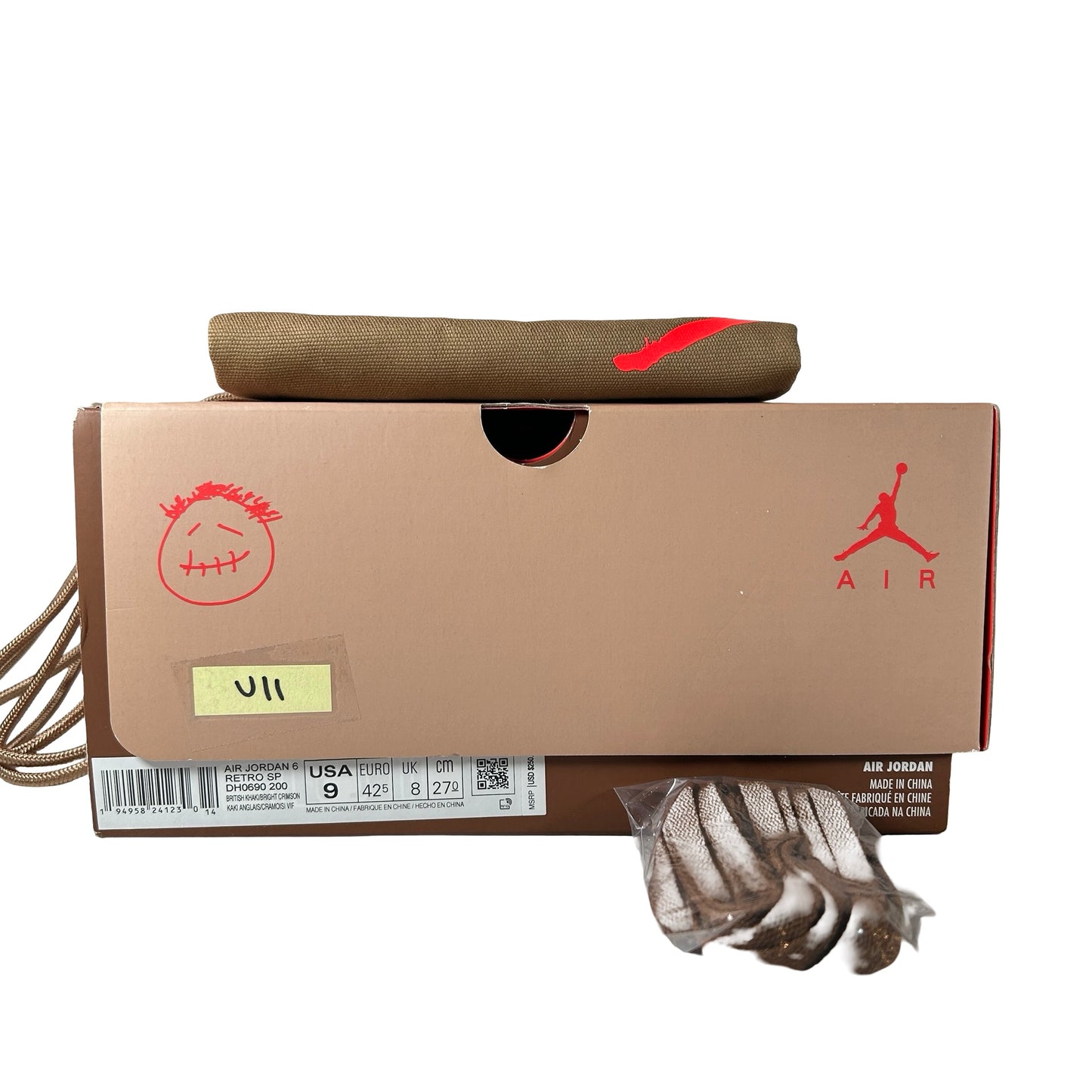 DH0690 200 Jordan 6 Retro Travis Scott British Khaki [USED] - 9 M (Used11)