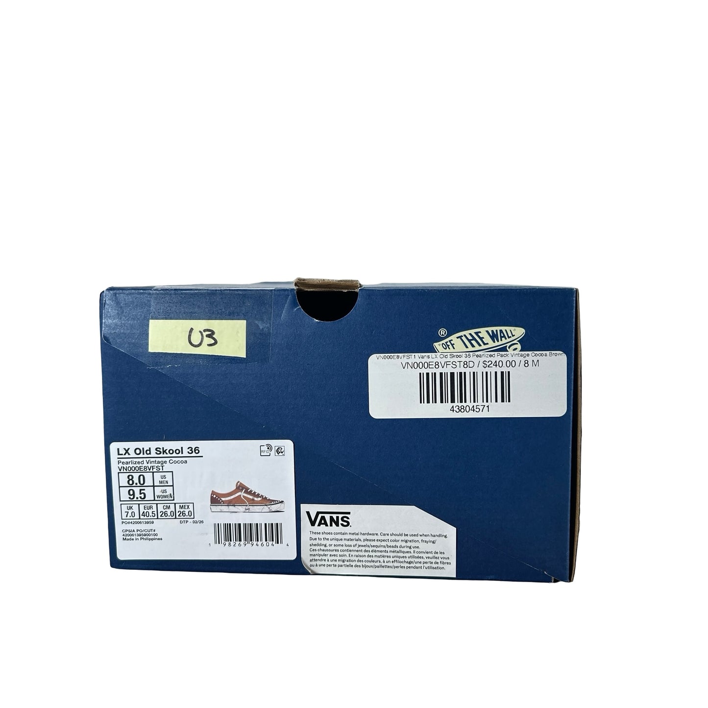 VN000E8VFST Vans LX Old Skool 36 Pearlized Pack Vintage Cocoa Brown [USED] - 8 M (Used3)