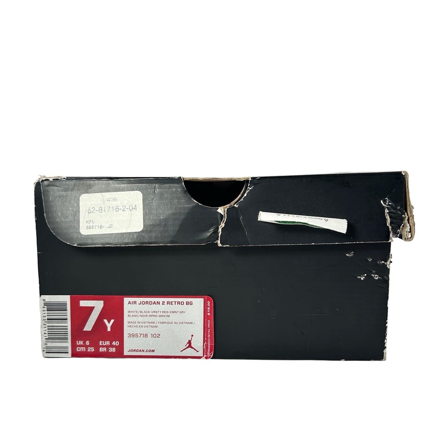 395718 102 Jordan 2 Retro White Red (2014) (GS) [USED] - 7 Y (Used)