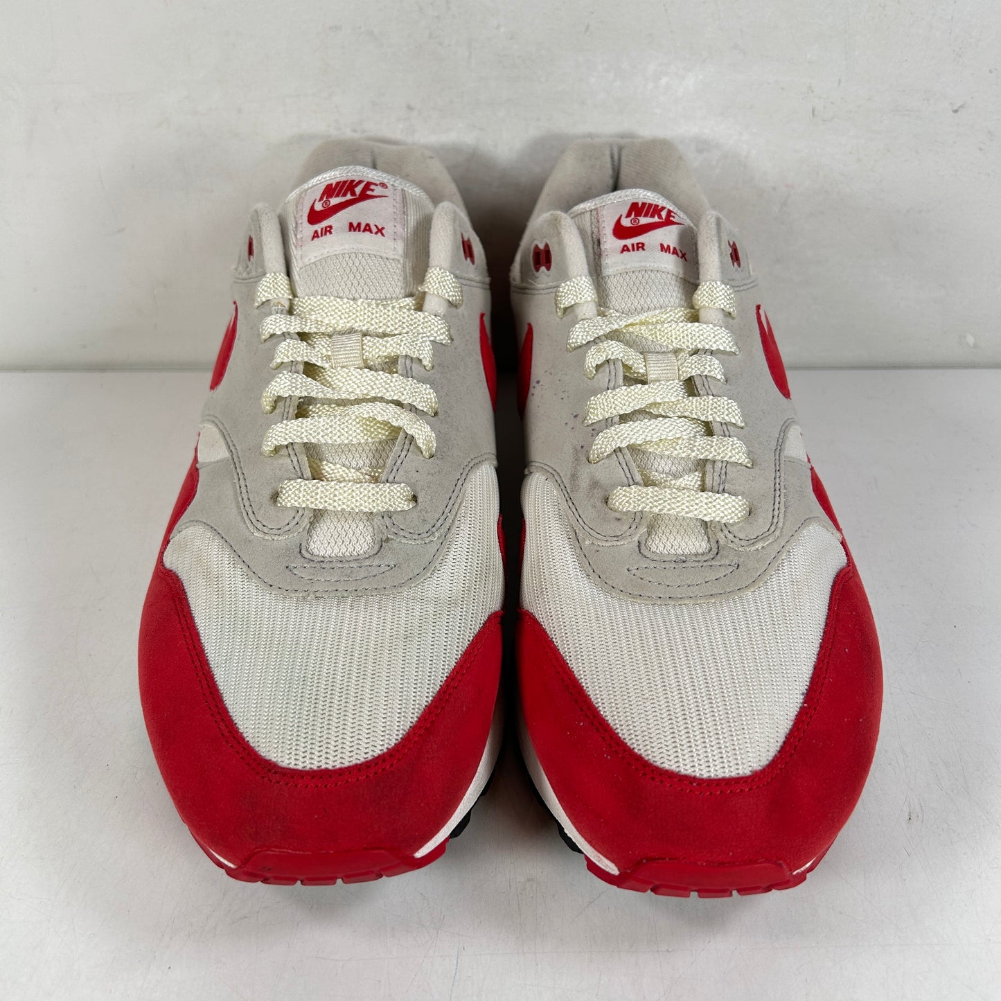 908375 103 Nike Air Max 1 Anniversary Red (2017/2018 Restock Pair) [USED] - 12 M (Used) (No Box)