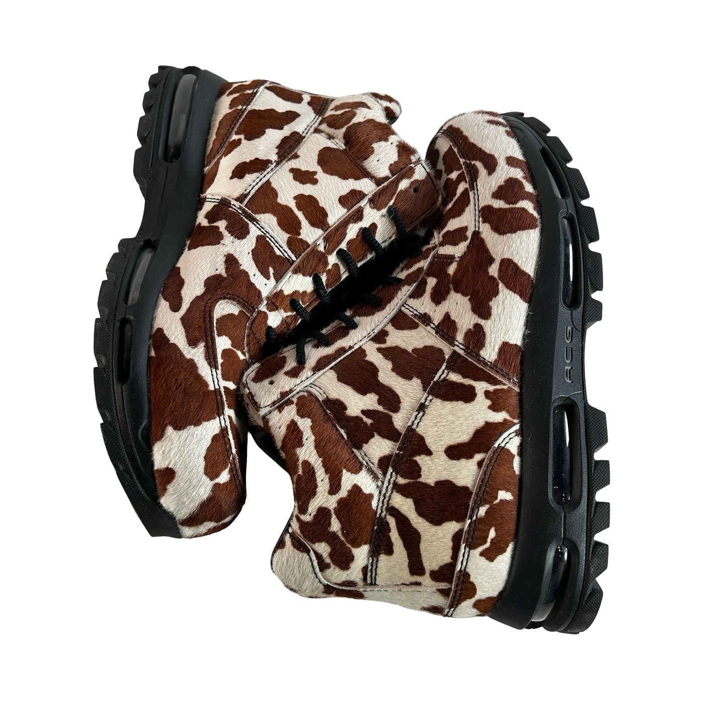 IPO4635 100 Nike Air Max Goadome Sail Cacao Wow Cow Print Pony Hair [USED] - 12 M (Used)