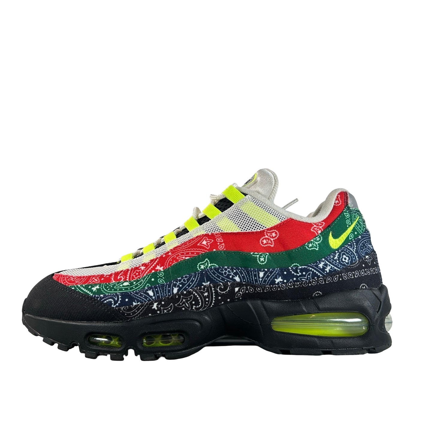 IQ0620 100 Nike Air Max 95 OG Big Bubble Neon Paisley Bandana [USED] - 12 M (Used) (No Box)