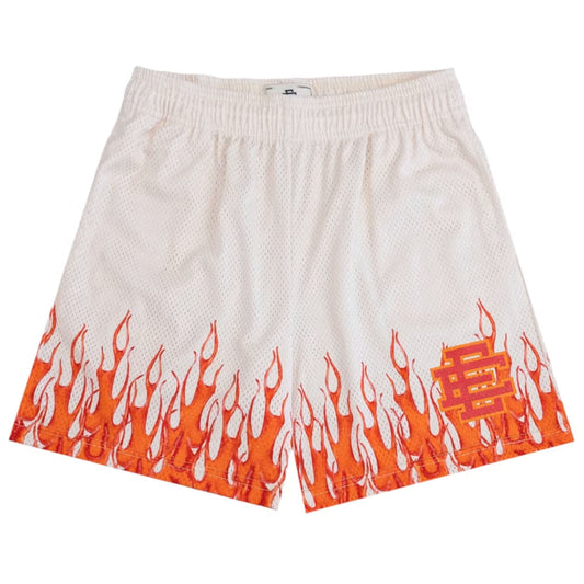 Eric Emanuel EE Basic/Core Burning Flames Short Off White/Red