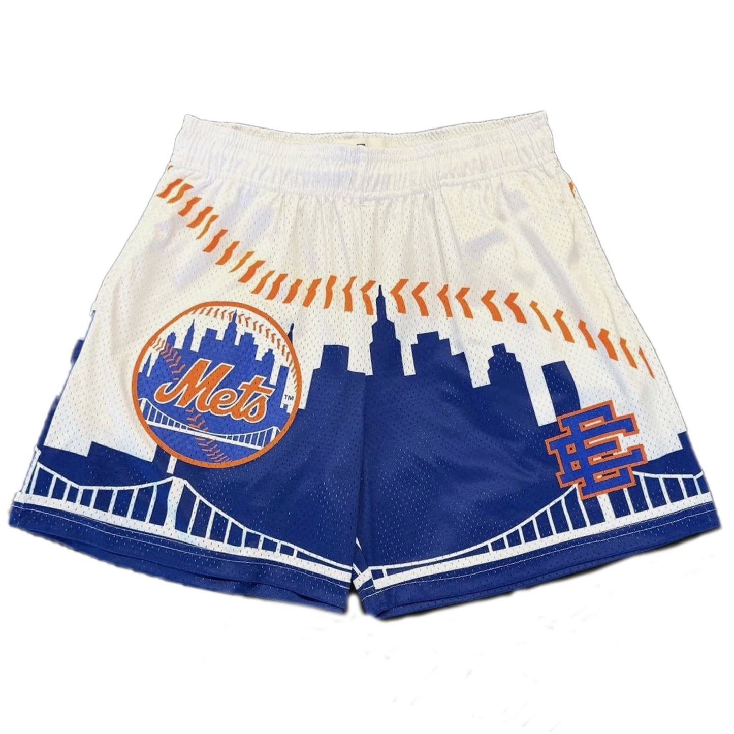 Eric Emanuel EE White Royale Skyline Mets Shorts