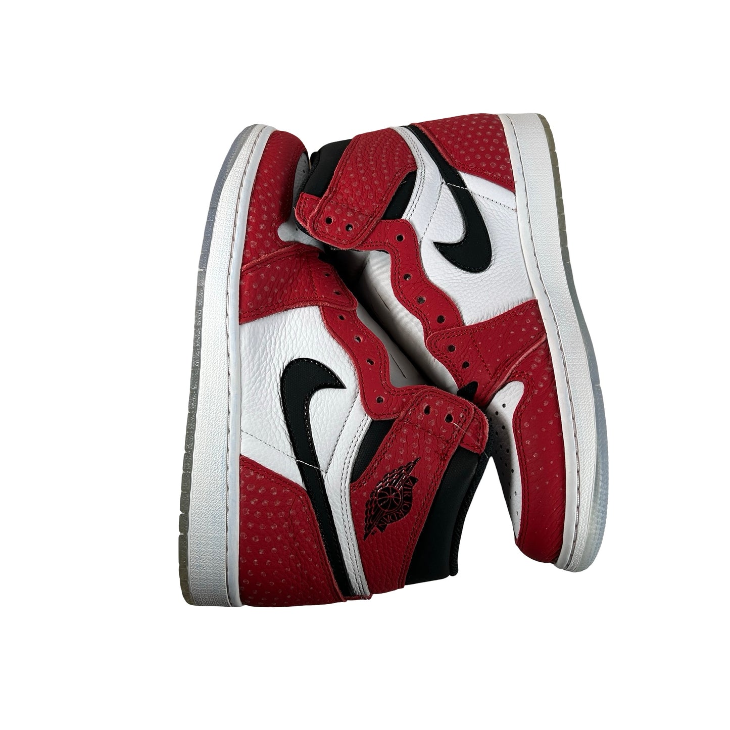 555088 602 Jordan 1 Retro High Spider-Man Origin Story - 8.5 M (Yellowing) (Blue Dye on Midsole)