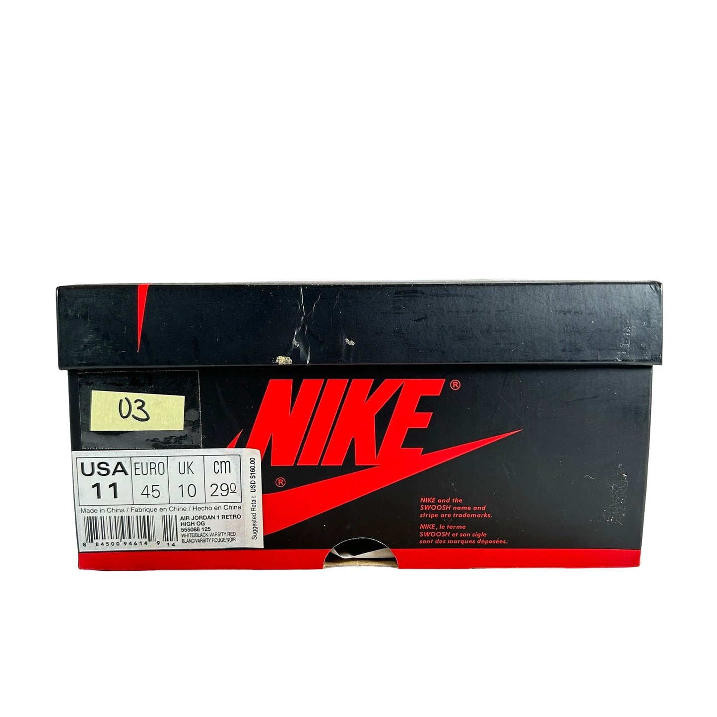 555088 125 Jordan 1 Retro Black Toe (2016) [USED] - 11 M (Used3)