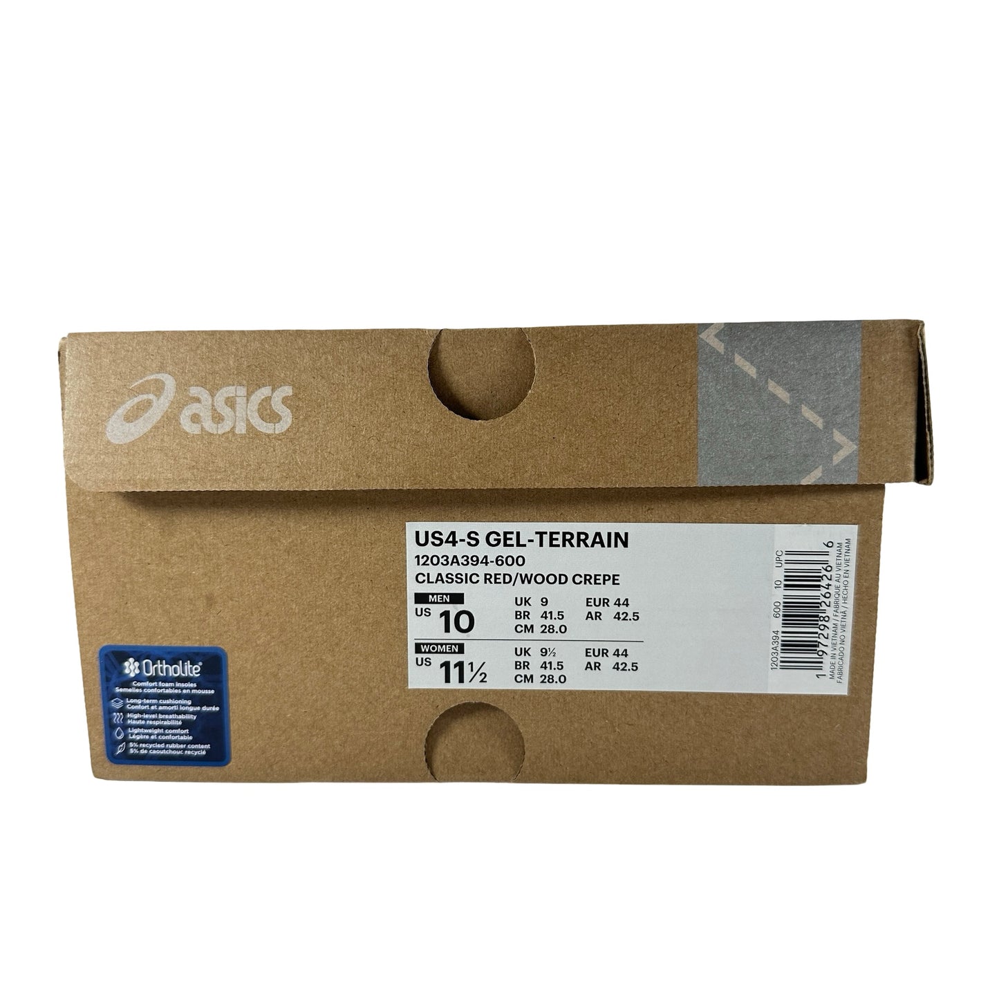 1203A394 600 ASICS US4-S Gel-Terrain Kiko Kostadinov Classic Red Wood Crepe [USED] - 10 M (Used)