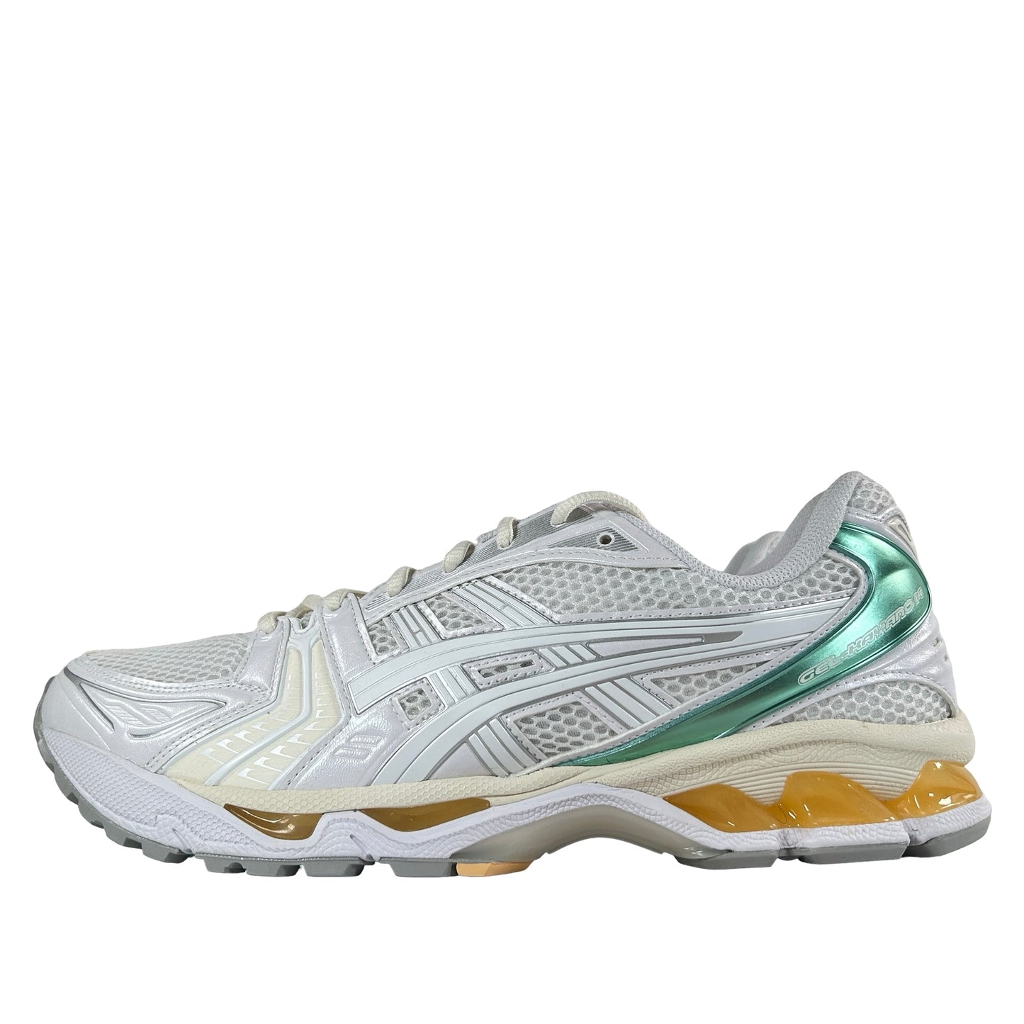1203A537 107 ASICS Gel-Kayano 14 White Mint Gold [USED] - 11 M (VNDS)