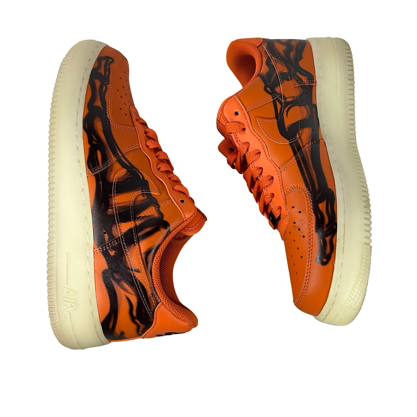 CU8067 800 Nike Air Force 1 Low Orange Skeleton Halloween [USED] - 9 M (Used) (Replace Box)