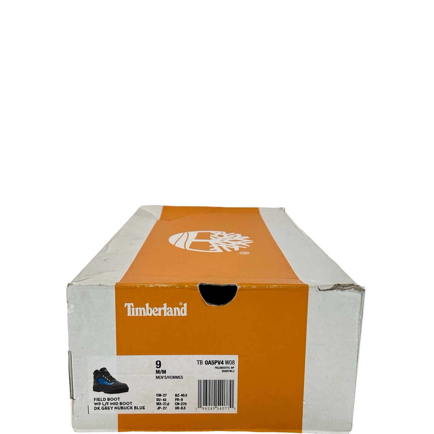 TB0A5PV4 W08 Timberland Field Boot Mid Grey Nubuck Blue Loso Flames [USED] - 9 M (Used)