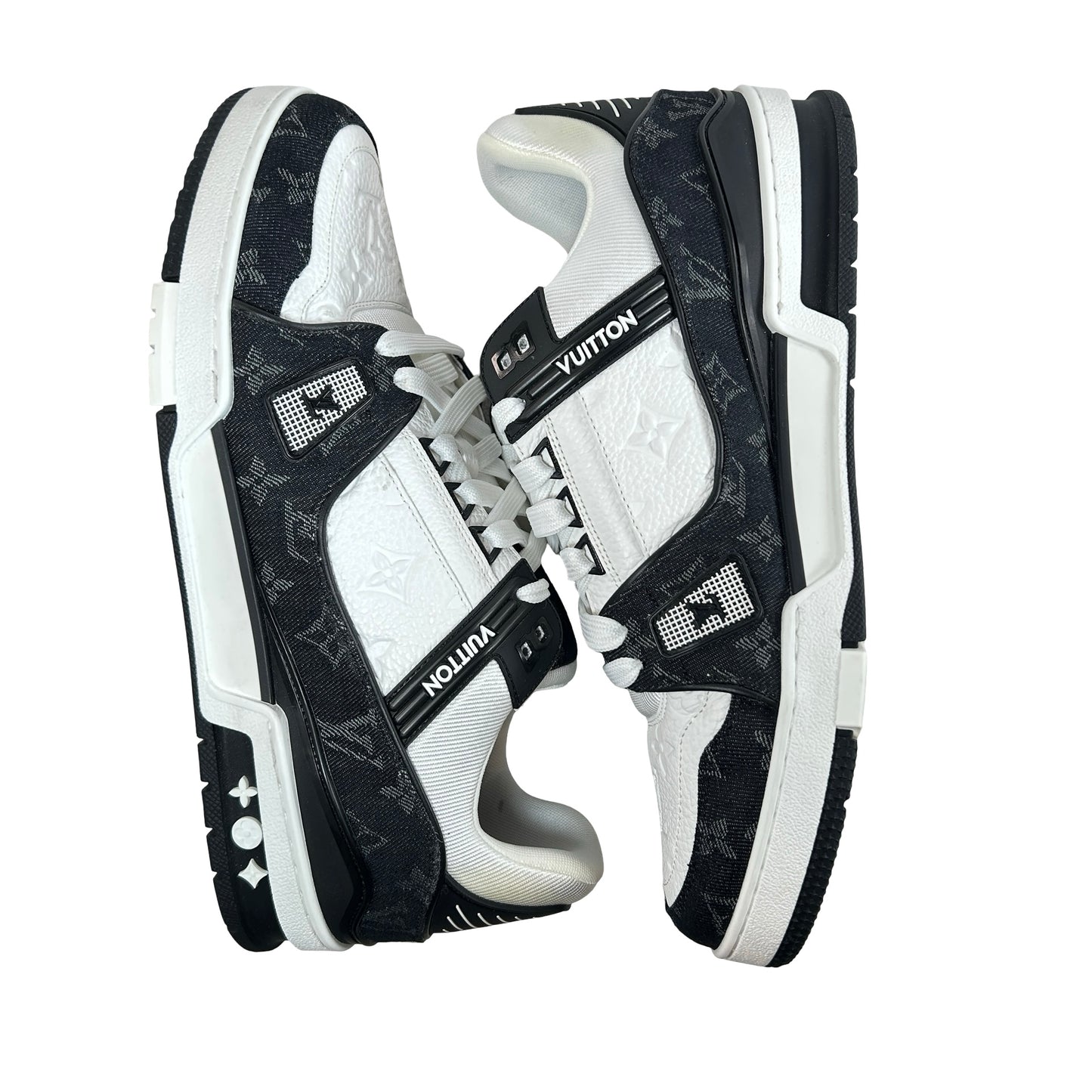 1A9JG9 Louis Vuitton LV Trainer White Black [USED] - LV 10 (Used)