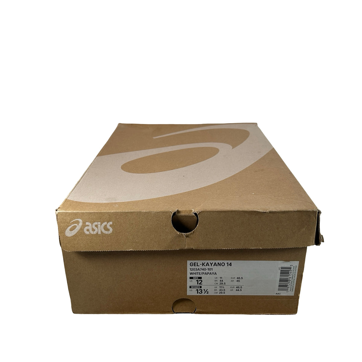 1203A740 101 ASICS Gel-Kayano 14 Silver Papaya [USED] - 12 M (Used)