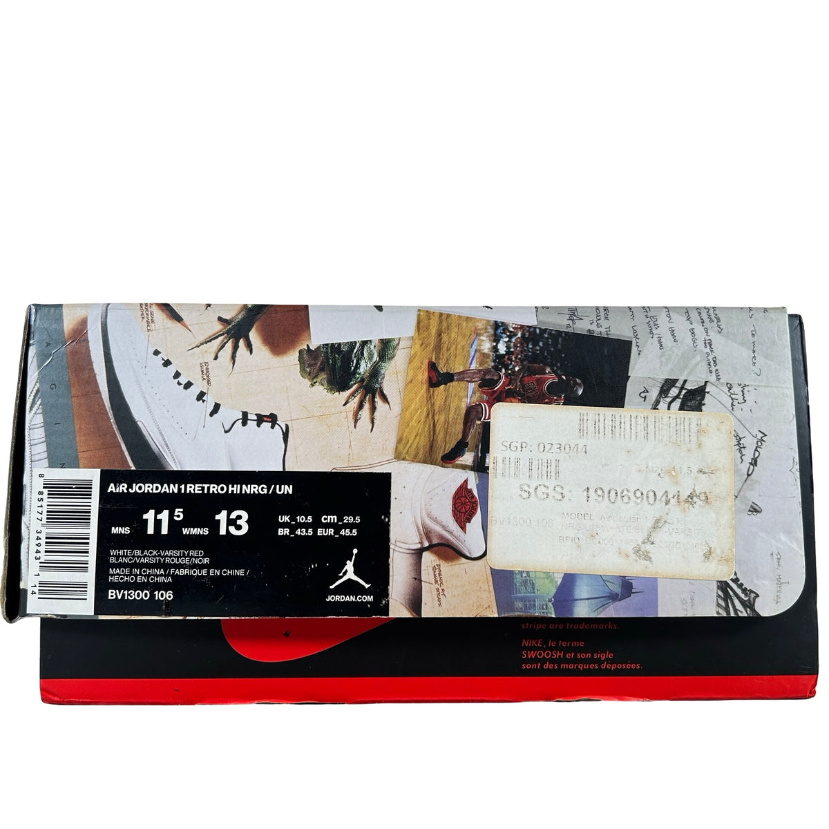 BV1300 106 Jordan 1 Union Black Toe [USED] - 11.5 M (Used)