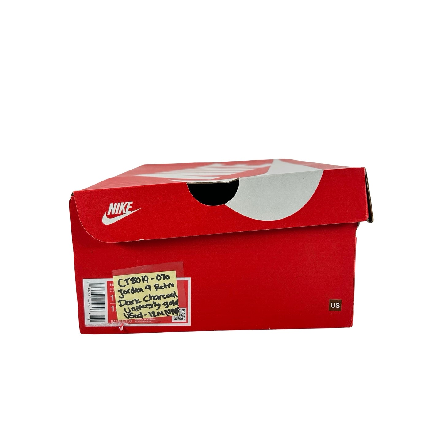9 Retro Dark Charcoal University Gold [USED] - 12 M (Used) (Replace Box)