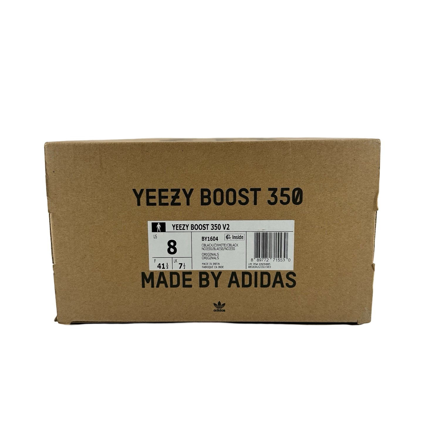 BY1604 Adidas Yeezy Boost 350 V2 Core Black White [USED] - 8 M (Used)