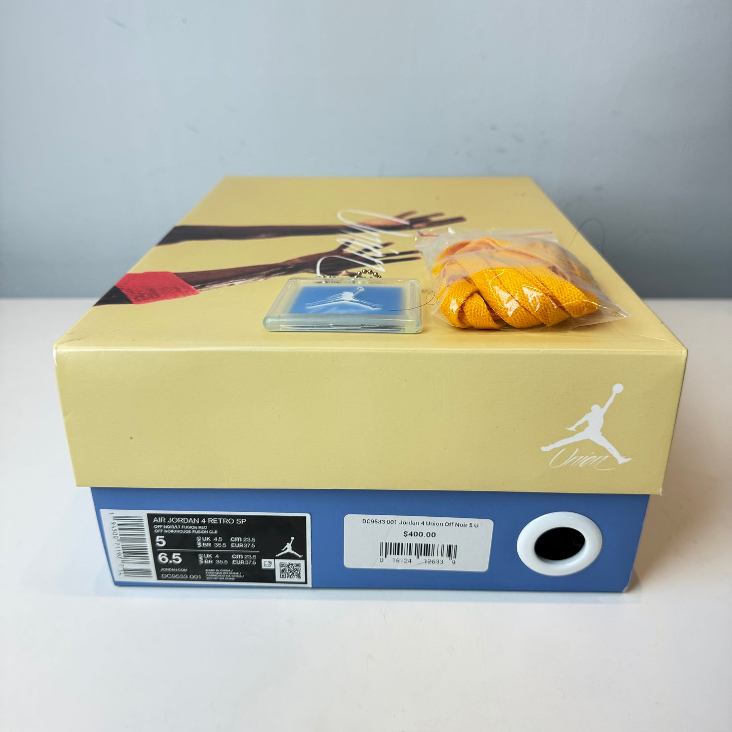 DC9533 001 Jordan 4 Retro Union Off Noir [USED] - 5 M (Used)