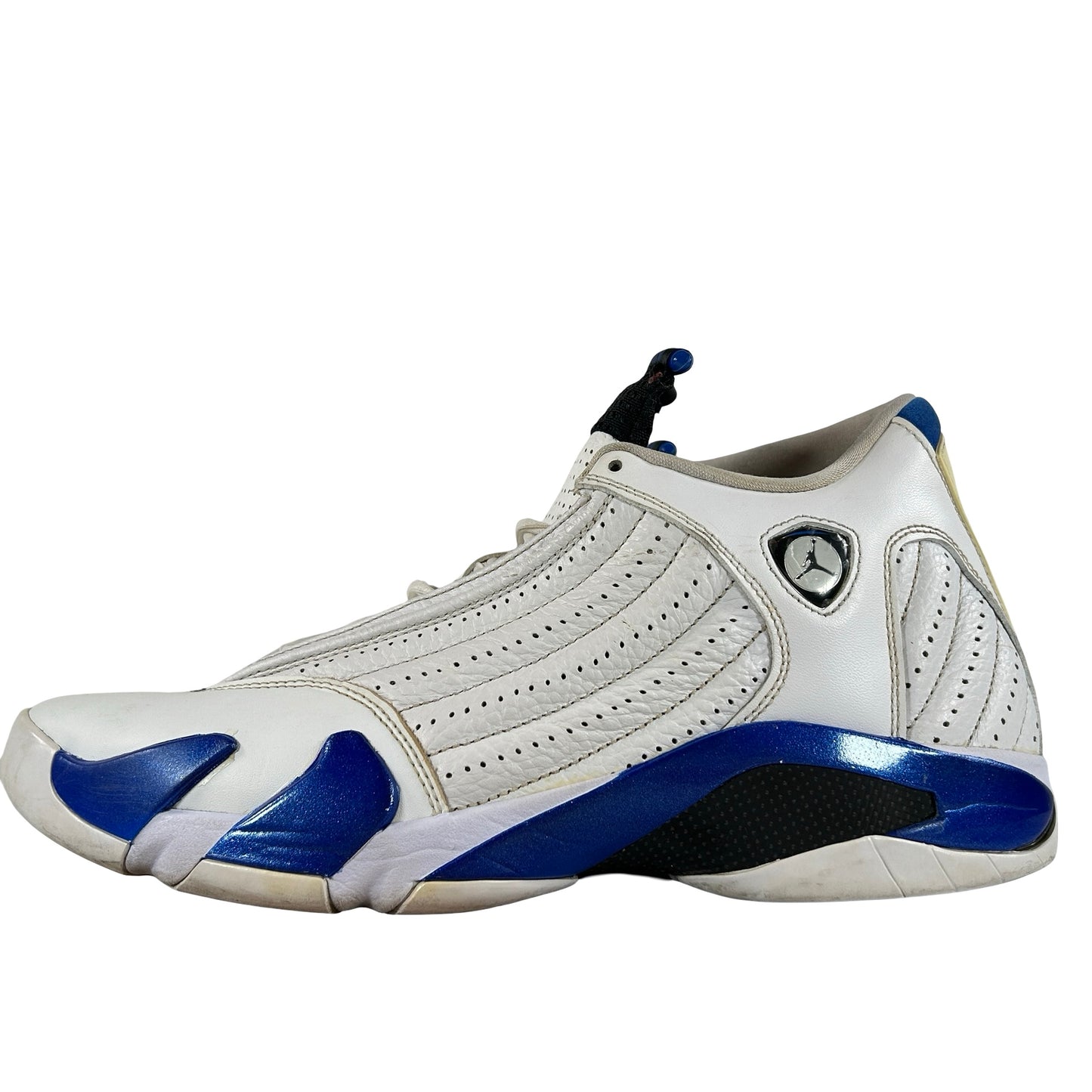 487471 104 Jordan 14 Retro White Hyper Royal [USED] - 12 M (Used) (No Box)