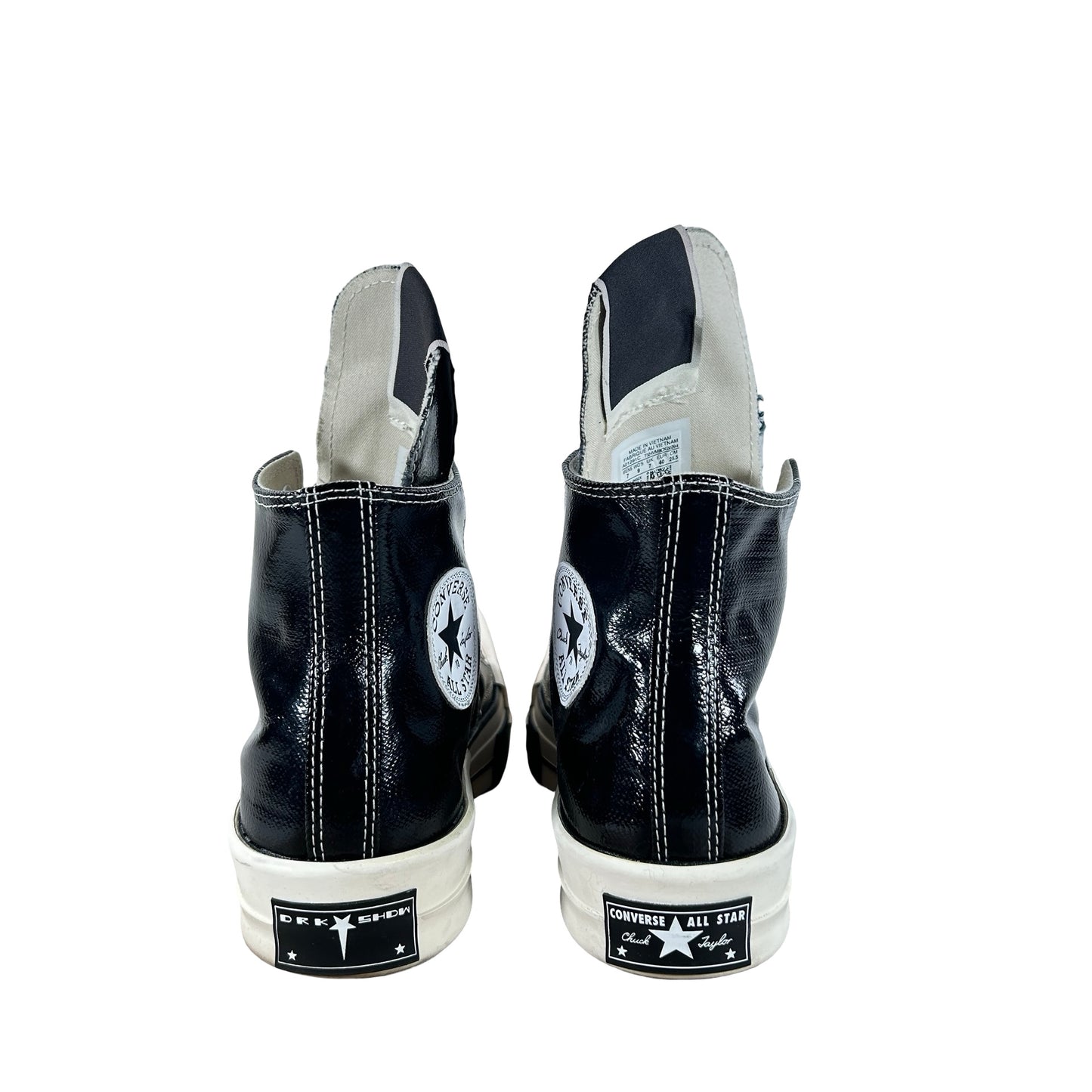 A01291C Converse TURBODRK All Star Hi Rick Owens DRKSHDW Black Lacquered [USED] - 7 M (Used)