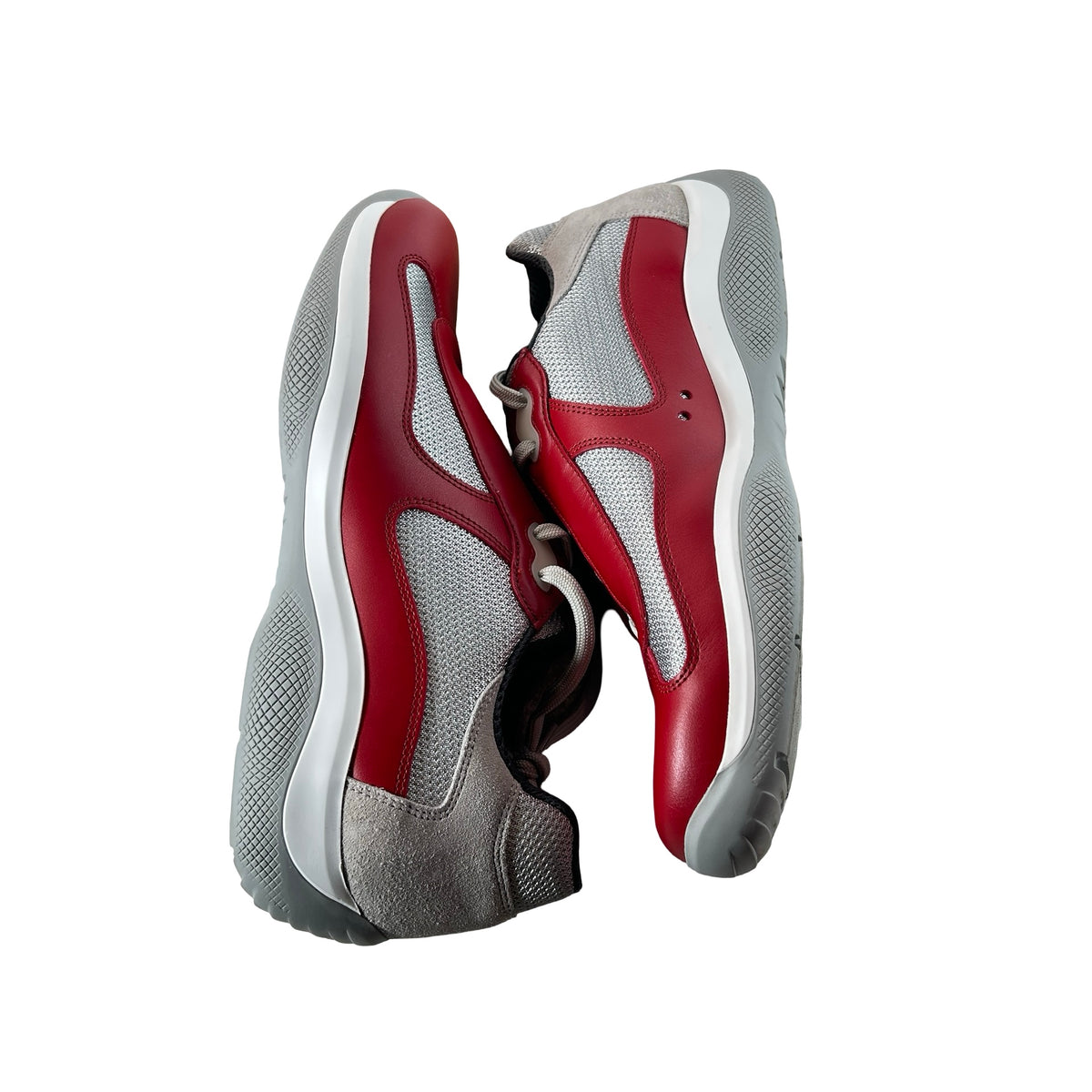 PS0906 5RU F0011 Prada America’s Cup Original Sneakers Rosso Red [USED] - PRADA 8 / US 9 M (Used)