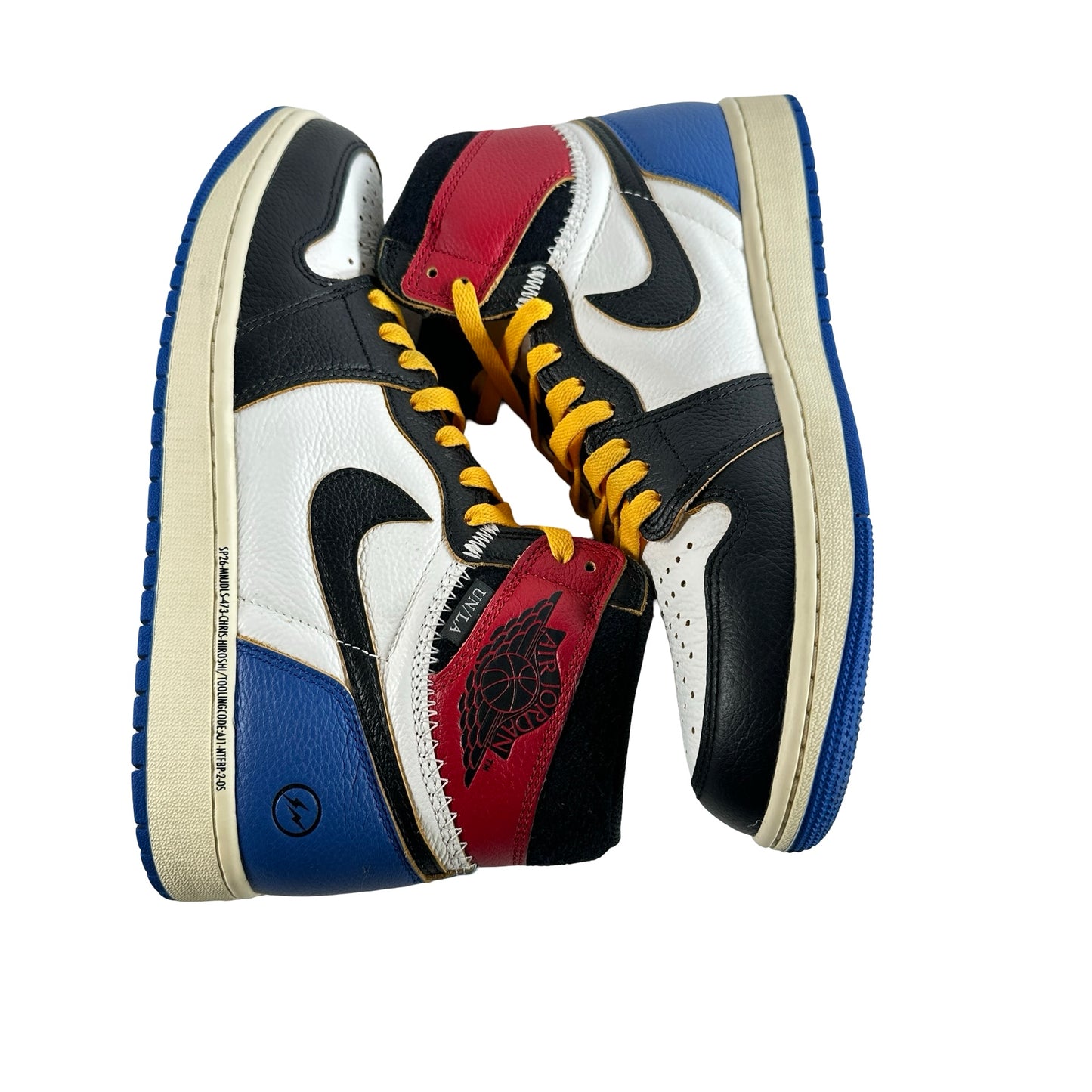 IO7847 002 Jordan 1 Retro High OG SP Fragment x Union LA Varsity Red Sport Royal [USED] - 9.5 M (Used)